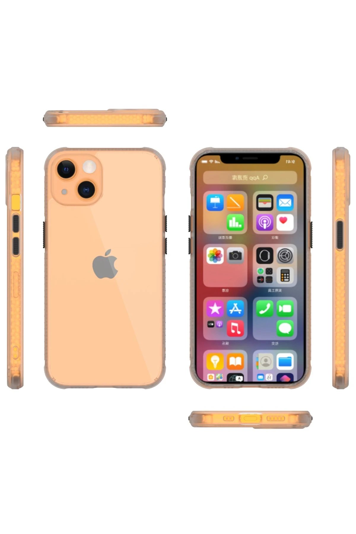 Newface iPhone 13 Mini Kılıf Miami Şeffaf Silikon - Şeffaf