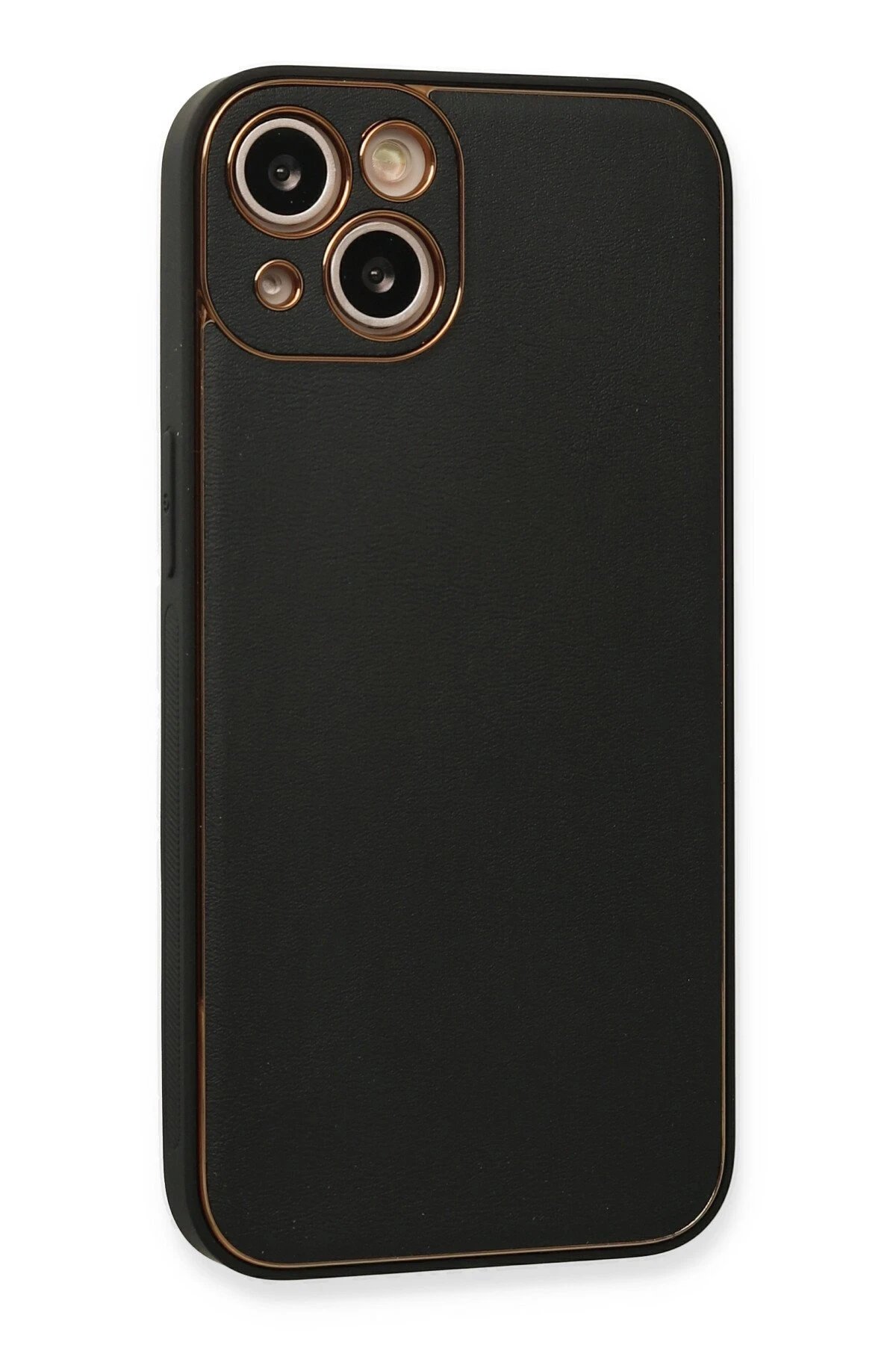 Newface iPhone 13 Kılıf Coco Deri Silikon Kapak - Siyah