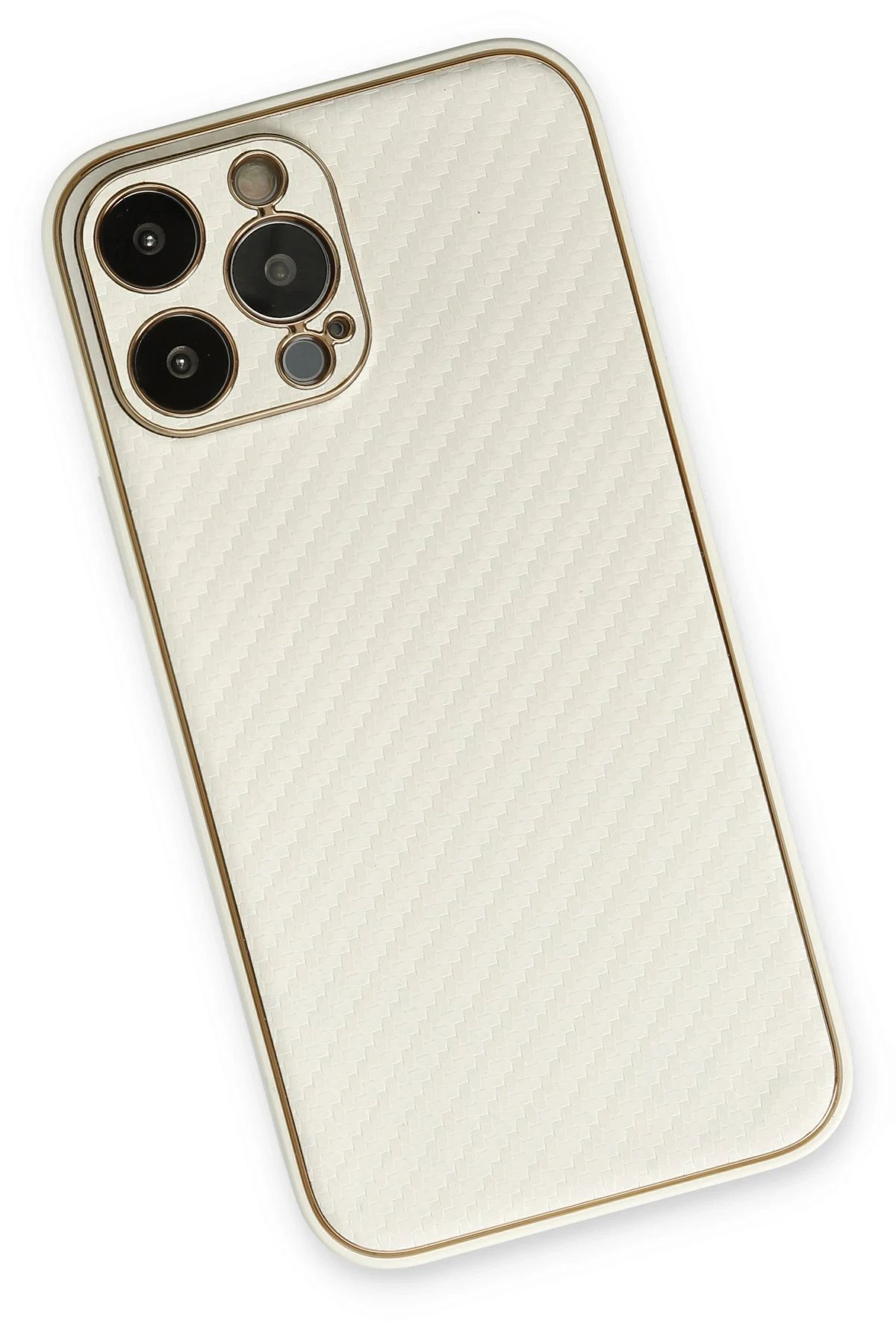 Newface iPhone 13 Pro Max Kılıf Coco Karbon Silikon - Beyaz