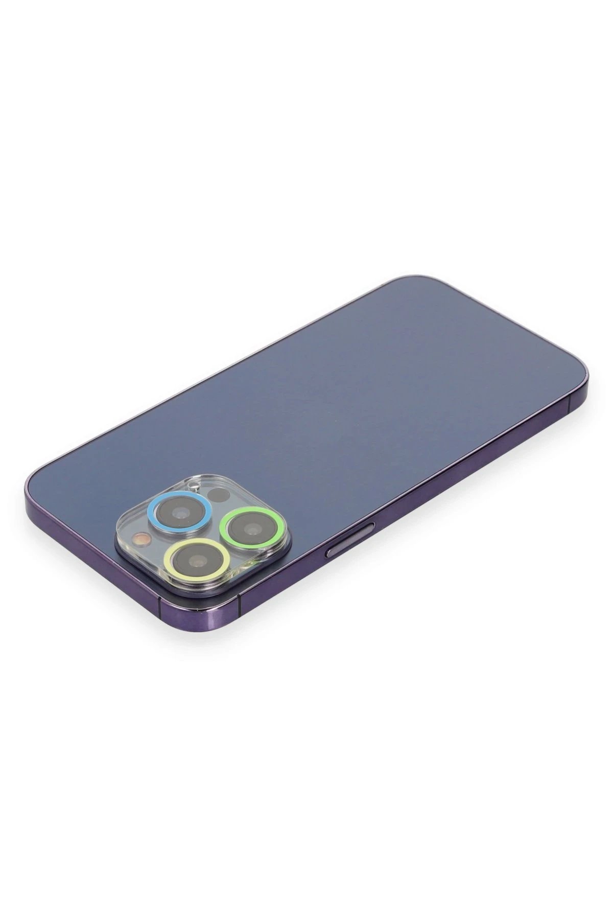 Newface iPhone 12 Pro Renkli Kamera Lens Koruma Cam - Yeşil-Sarı