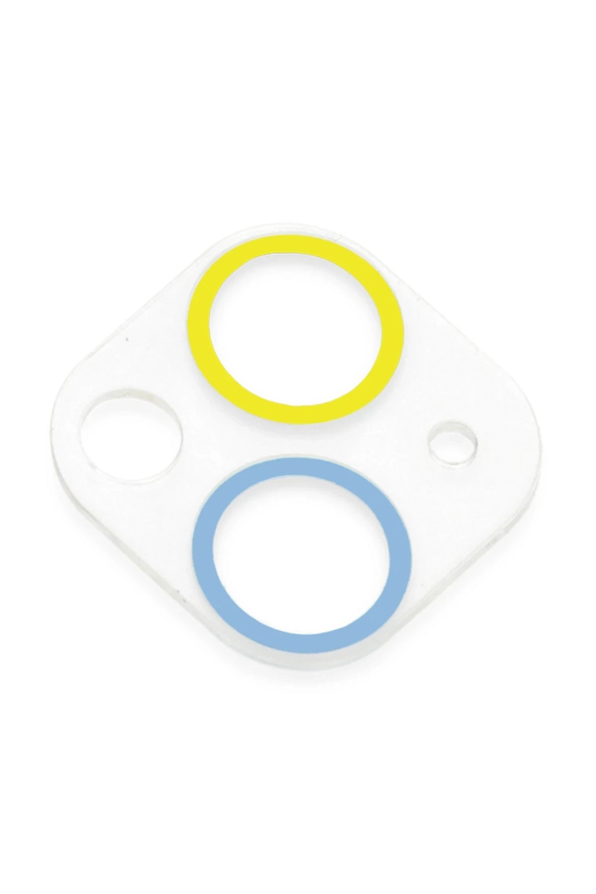 Newface iPhone 14 Renkli Kamera Lens Koruma Cam - Sarı-Mavi