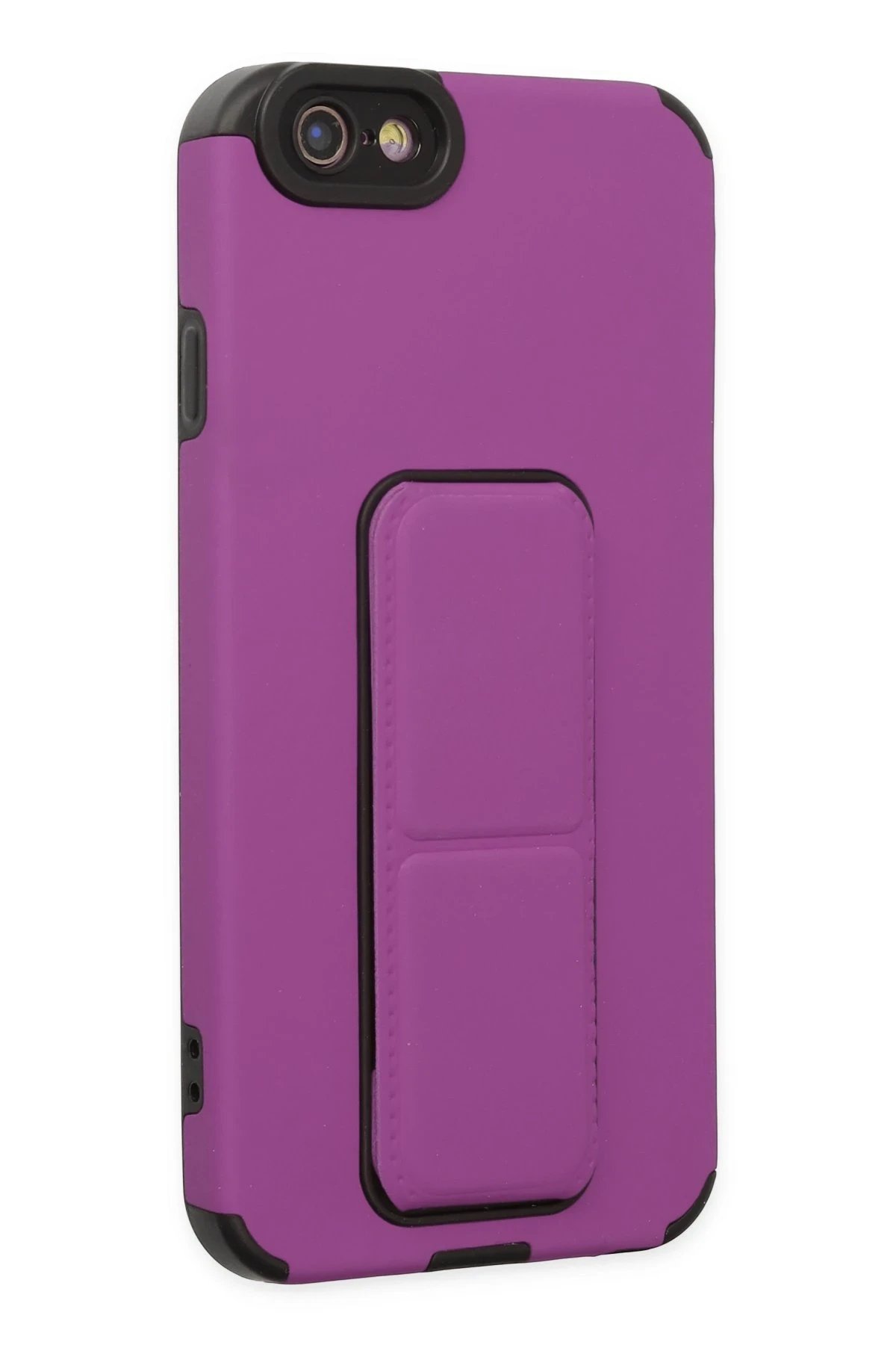 Newface iPhone 6 Kılıf Mega Standlı Silikon - Mor