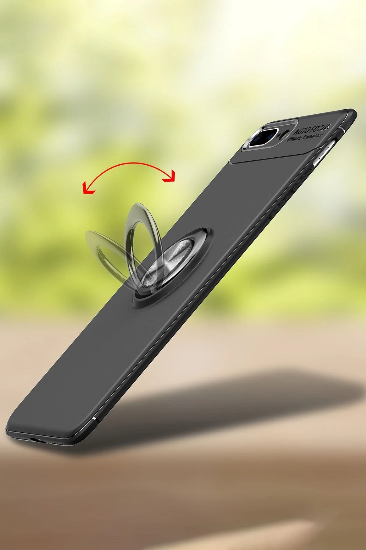 Newface iPhone 7 Plus Kılıf Range Yüzüklü Silikon - Kırmızı