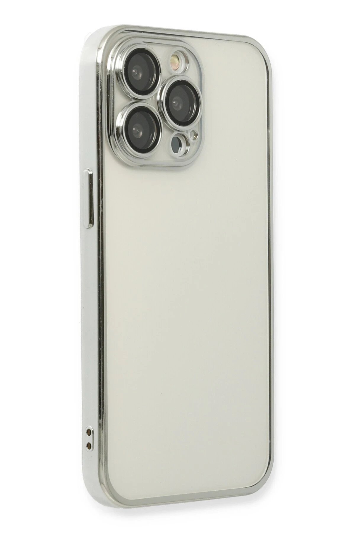 Newface iPhone 13 Pro Kılıf Razer Lensli Silikon - Gümüş