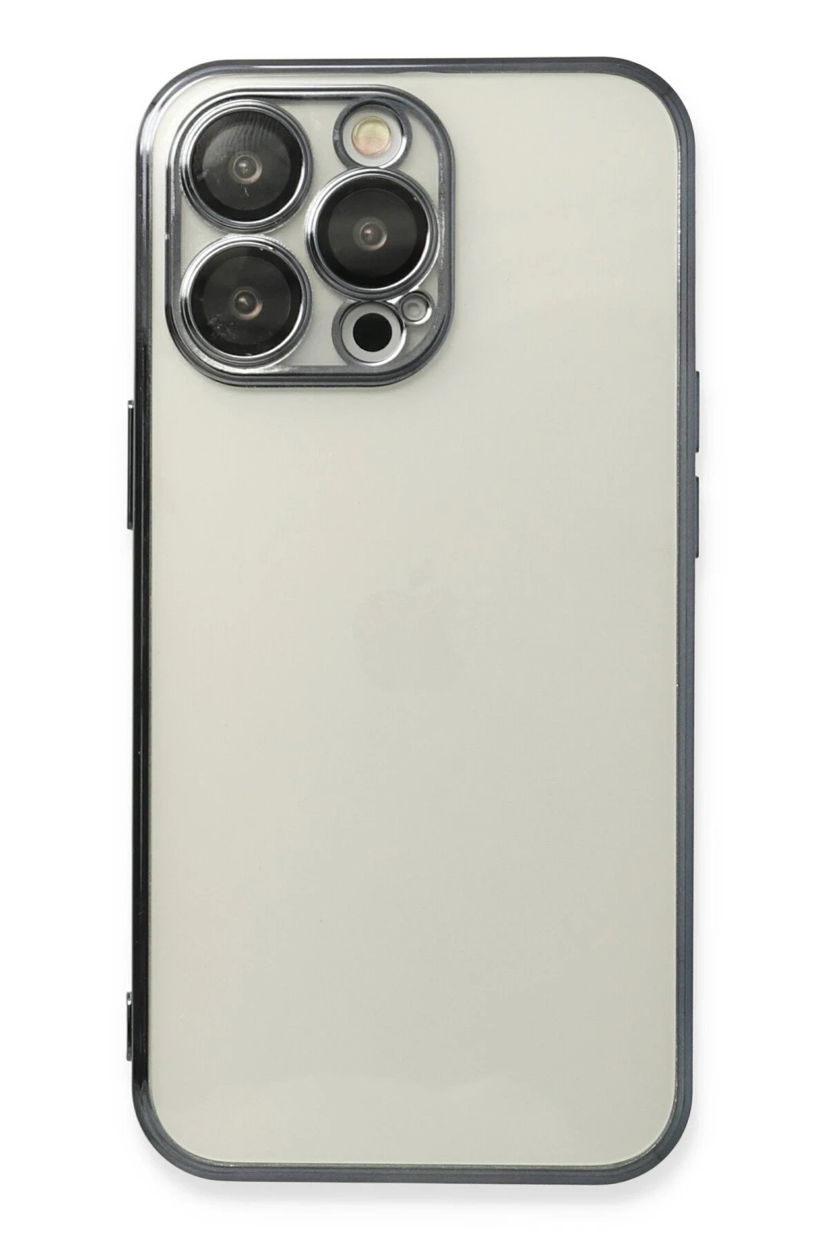 Newface iPhone 13 Pro Max Kılıf Razer Lensli Silikon - Siyah