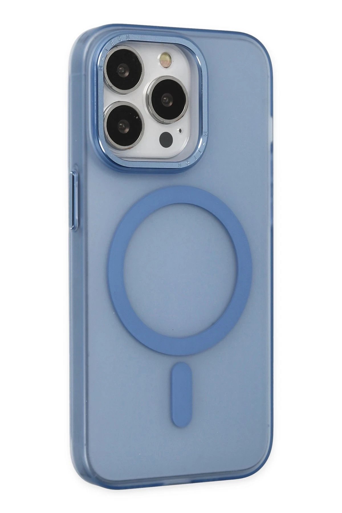 Newface iPhone 14 Pro Kılıf Lodos Magneticsafe Mat Kapak - Sierra Blue
