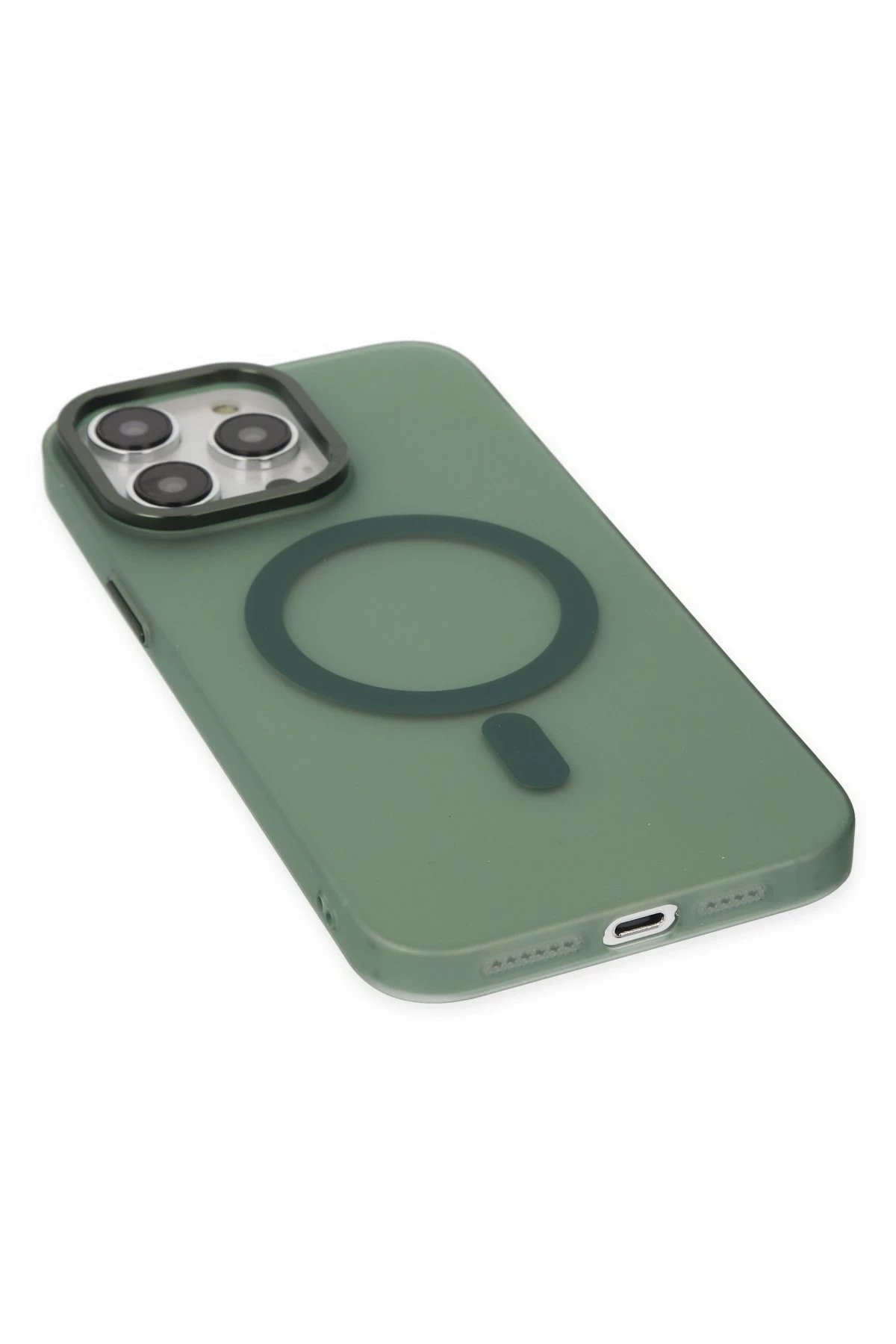 Newface iPhone 14 Pro Max Kılıf Lodos Magneticsafe Mat Kapak - Köknar Yeşili