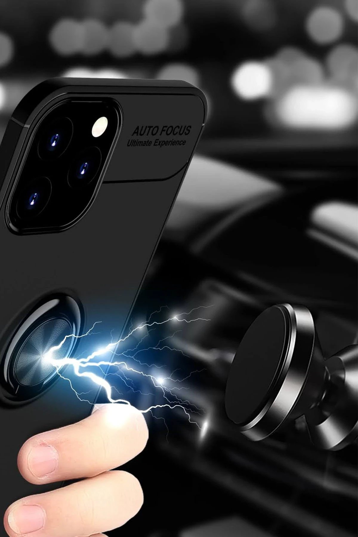 Newface iPhone 12 Pro Max Kılıf Range Yüzüklü Silikon - Kırmızı