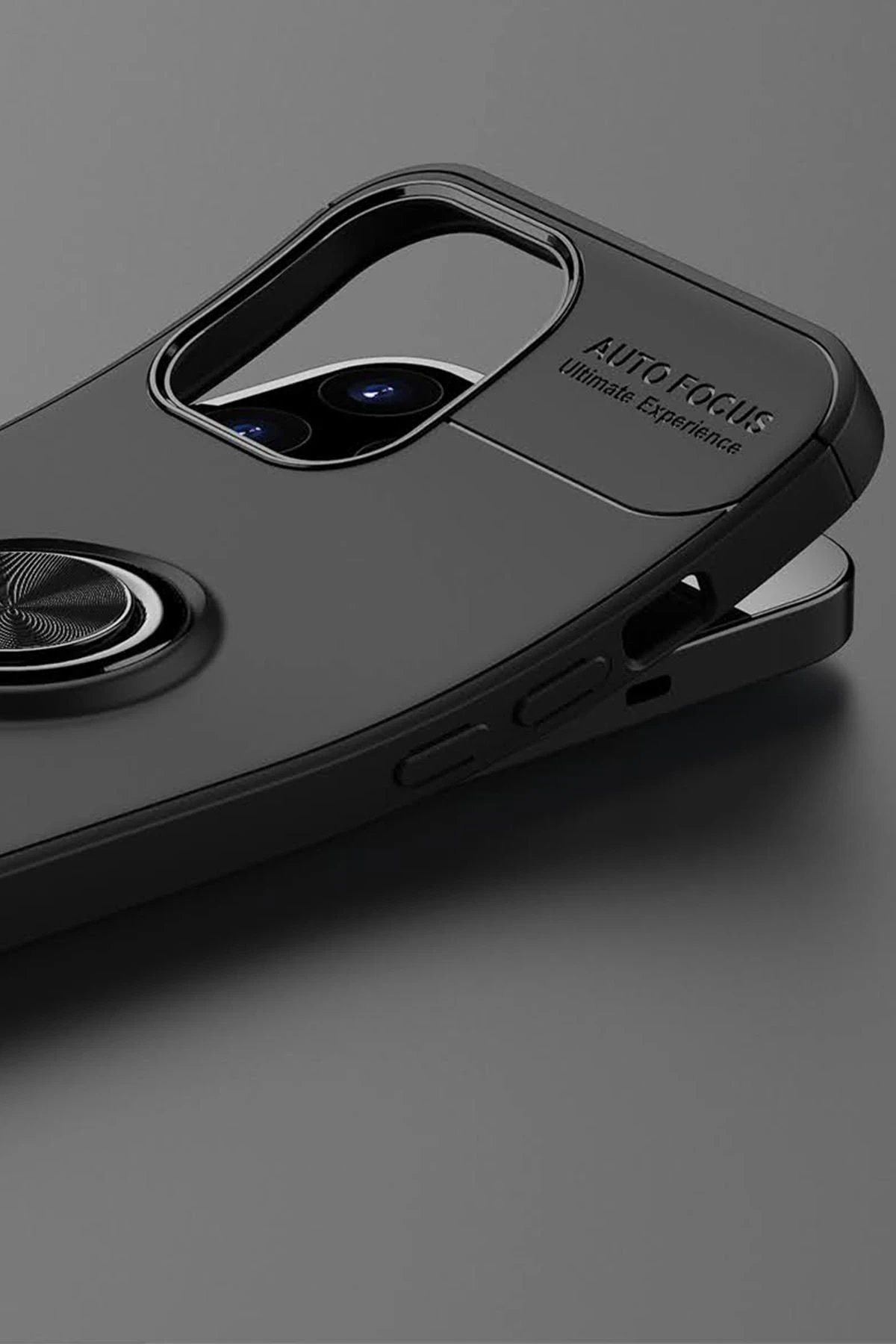 Newface iPhone 12 Pro Max Kılıf Range Yüzüklü Silikon - Kırmızı