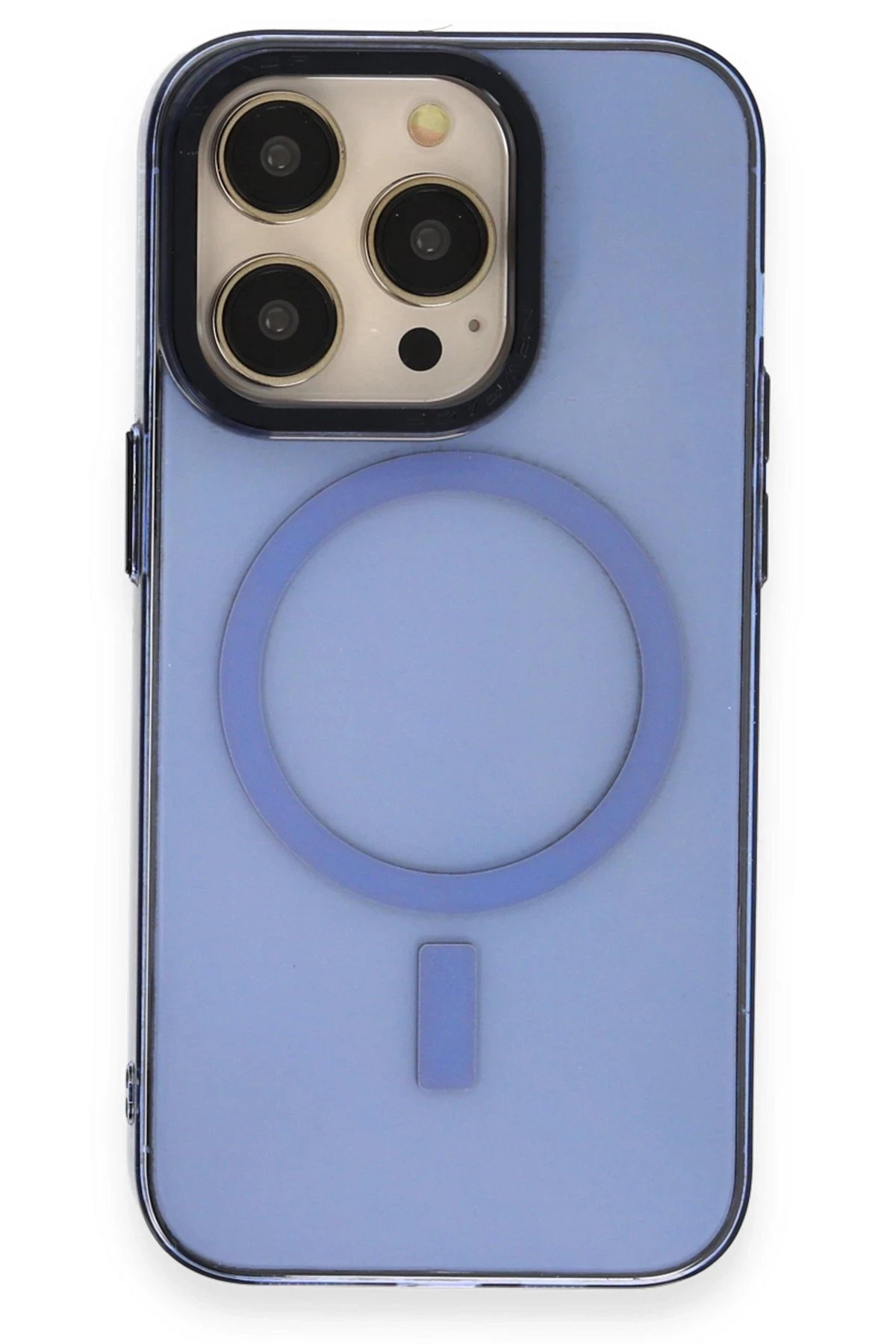 Newface iPhone 14 Pro Max Kılıf Anka PC Magneticsafe Sert Metal Kapak - Sierra Blue