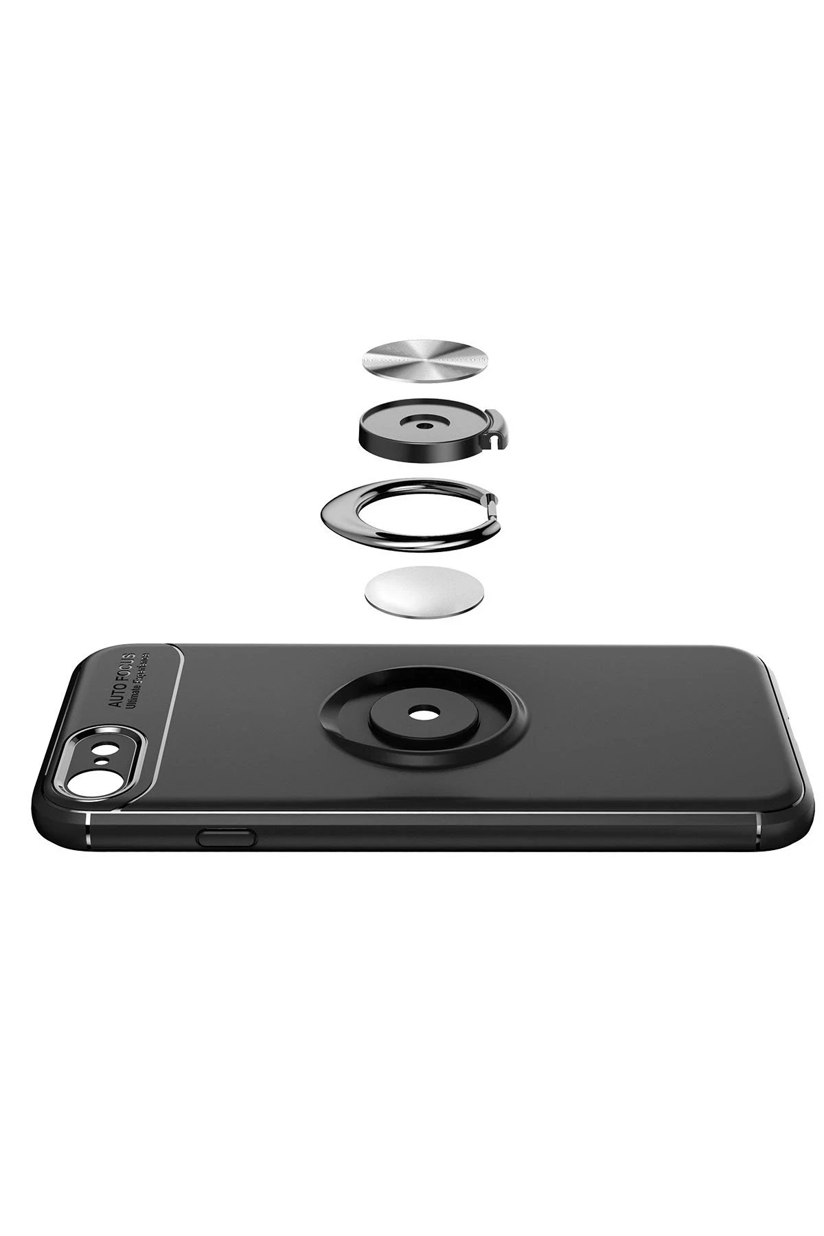 Newface iPhone 7 Kılıf Range Yüzüklü Silikon - Kırmızı