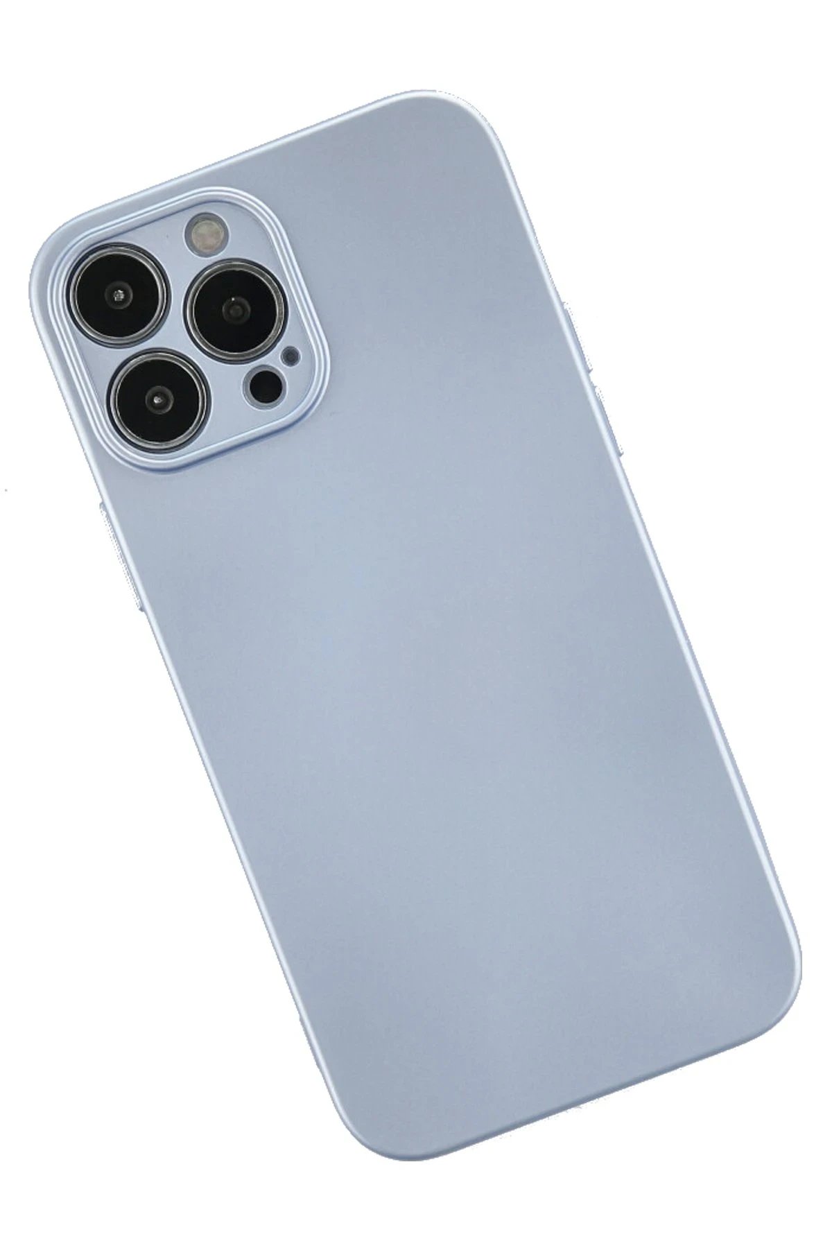 Newface iPhone 13 Pro Kılıf Nano içi Kadife Silikon - Sky Blue