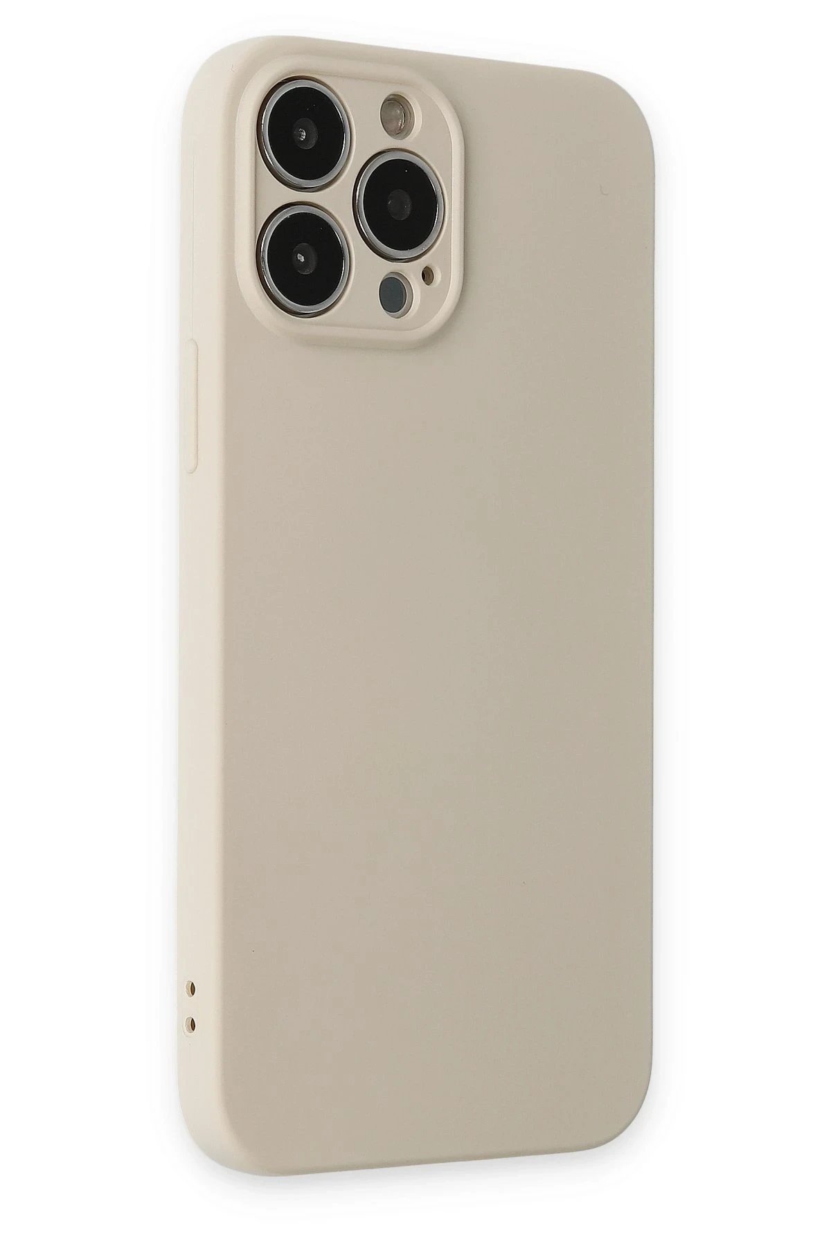 Newface iPhone 13 Pro Kılıf Nano içi Kadife Silikon - Bej