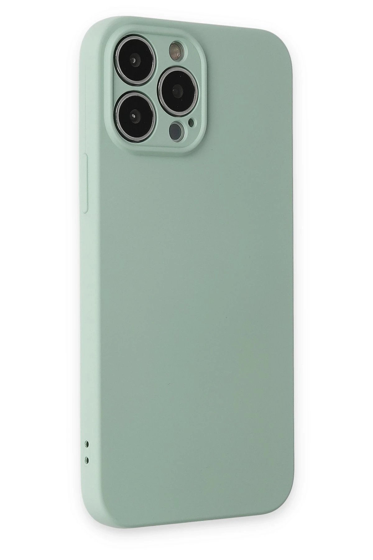 Newface iPhone 13 Pro Kılıf Nano içi Kadife Silikon - Su Yeşili