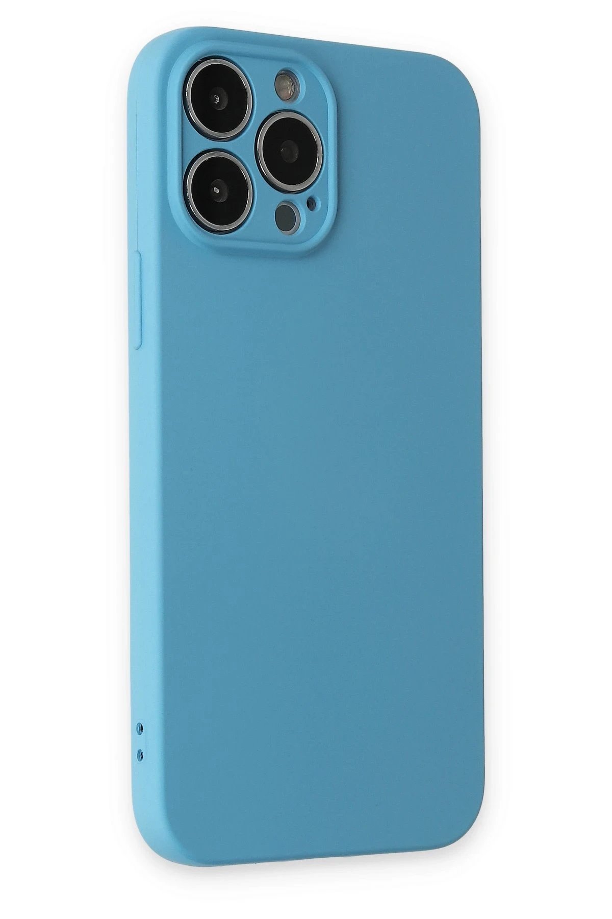 Newface iPhone 13 Pro Max Kılıf Nano içi Kadife Silikon - Mavi