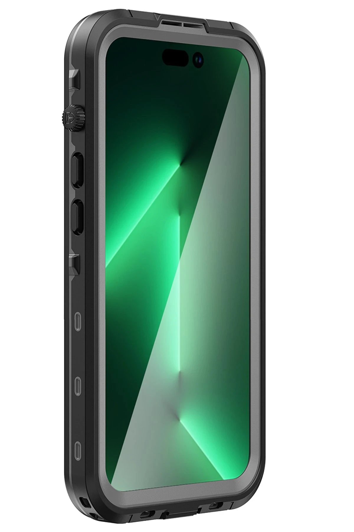 Newface iPhone 14 Pro Kılıf Red Pepper Magneticsafe Su Geçirmez Kılıf - Siyah-Gri