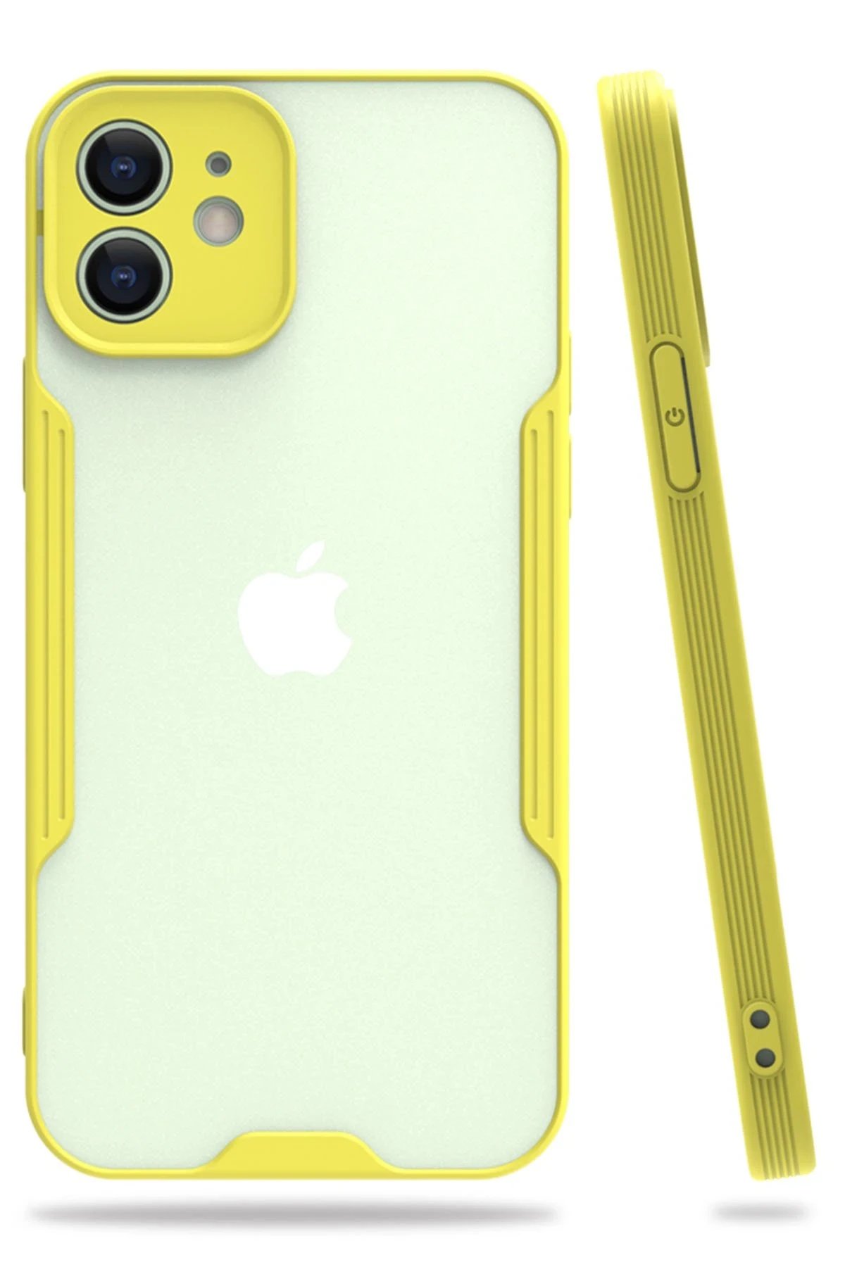 Newface iPhone 12 Kılıf Platin Silikon - Sarı