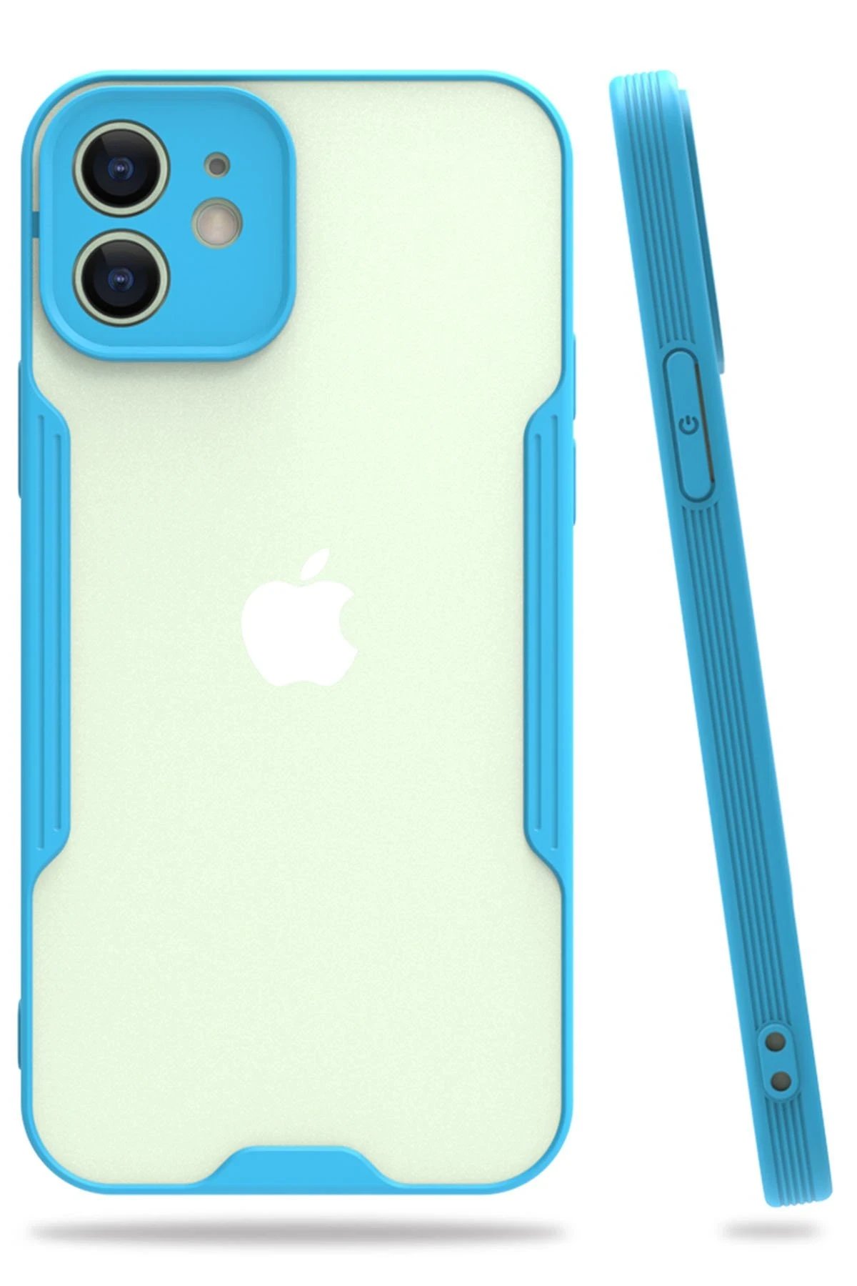 Newface iPhone 12 Kılıf Platin Silikon - Mavi