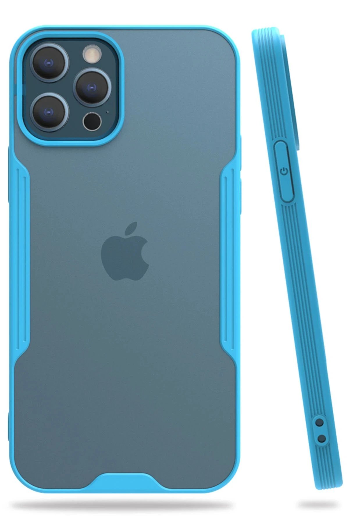 Newface iPhone 12 Pro Max Kılıf Platin Silikon - Mavi