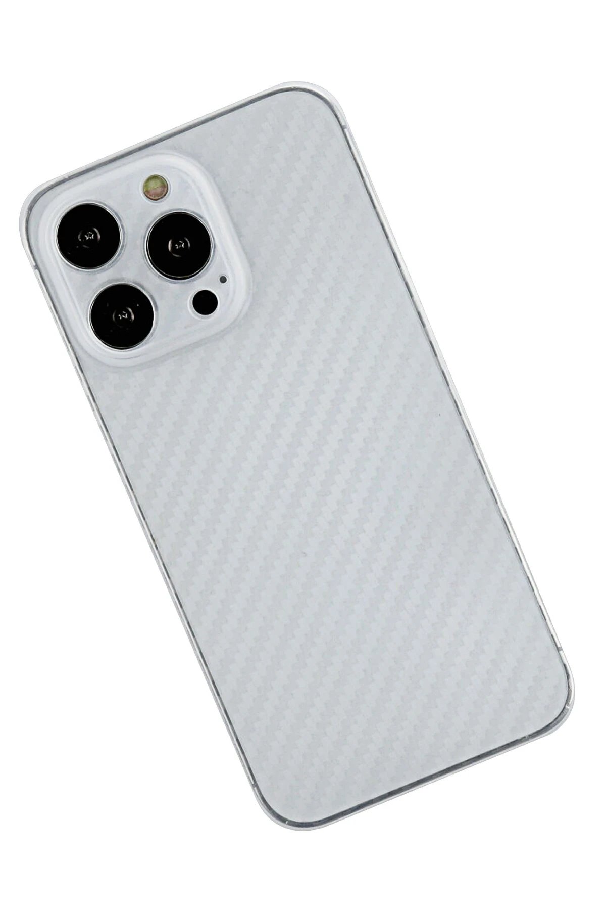 Newface iPhone 13 Pro Kılıf Karbon PP Silikon - Şeffaf