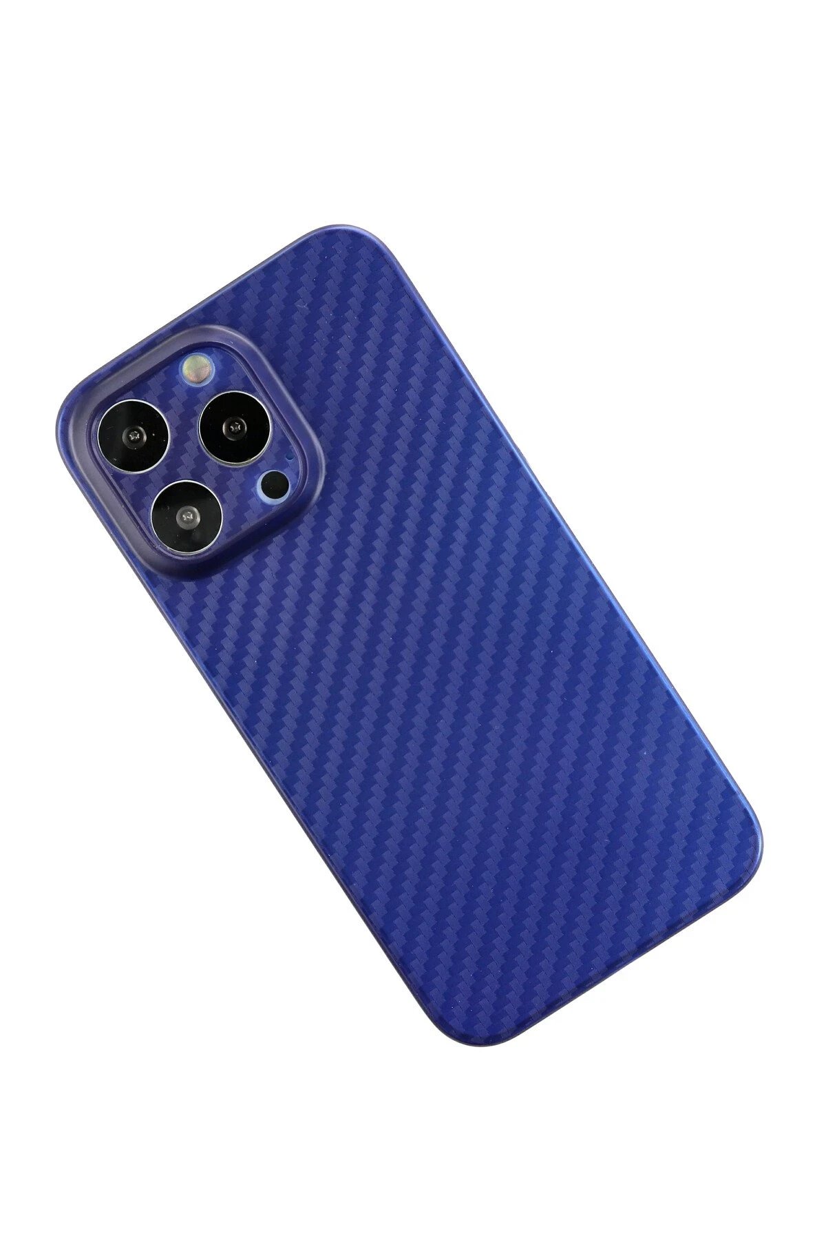 Newface iPhone 13 Pro Kılıf Karbon PP Silikon - Mavi