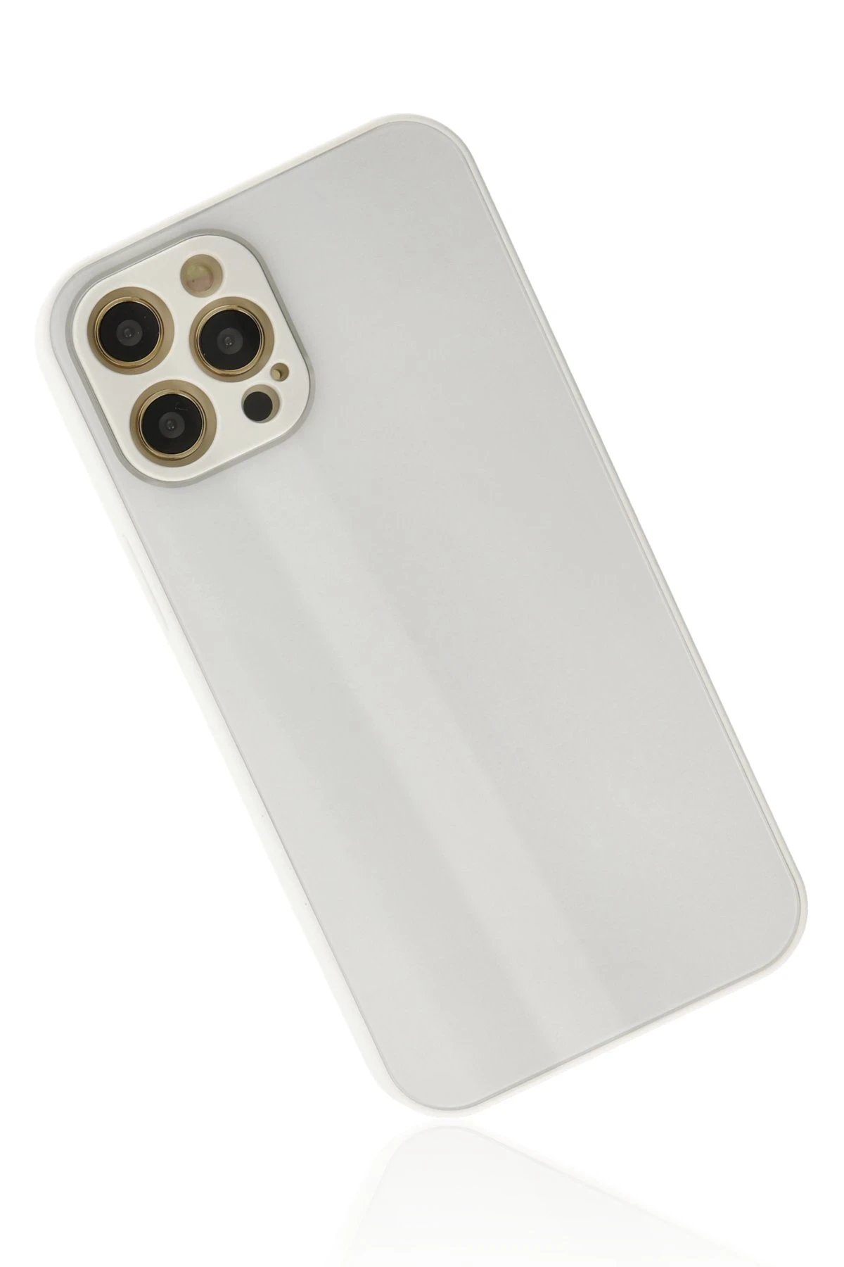 Newface iPhone 12 Pro Kılıf Glass Kapak - Beyaz