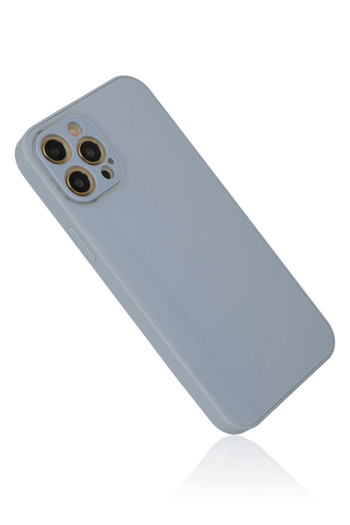 Newface iPhone 12 Pro Kılıf Glass Kapak - Sky Blue