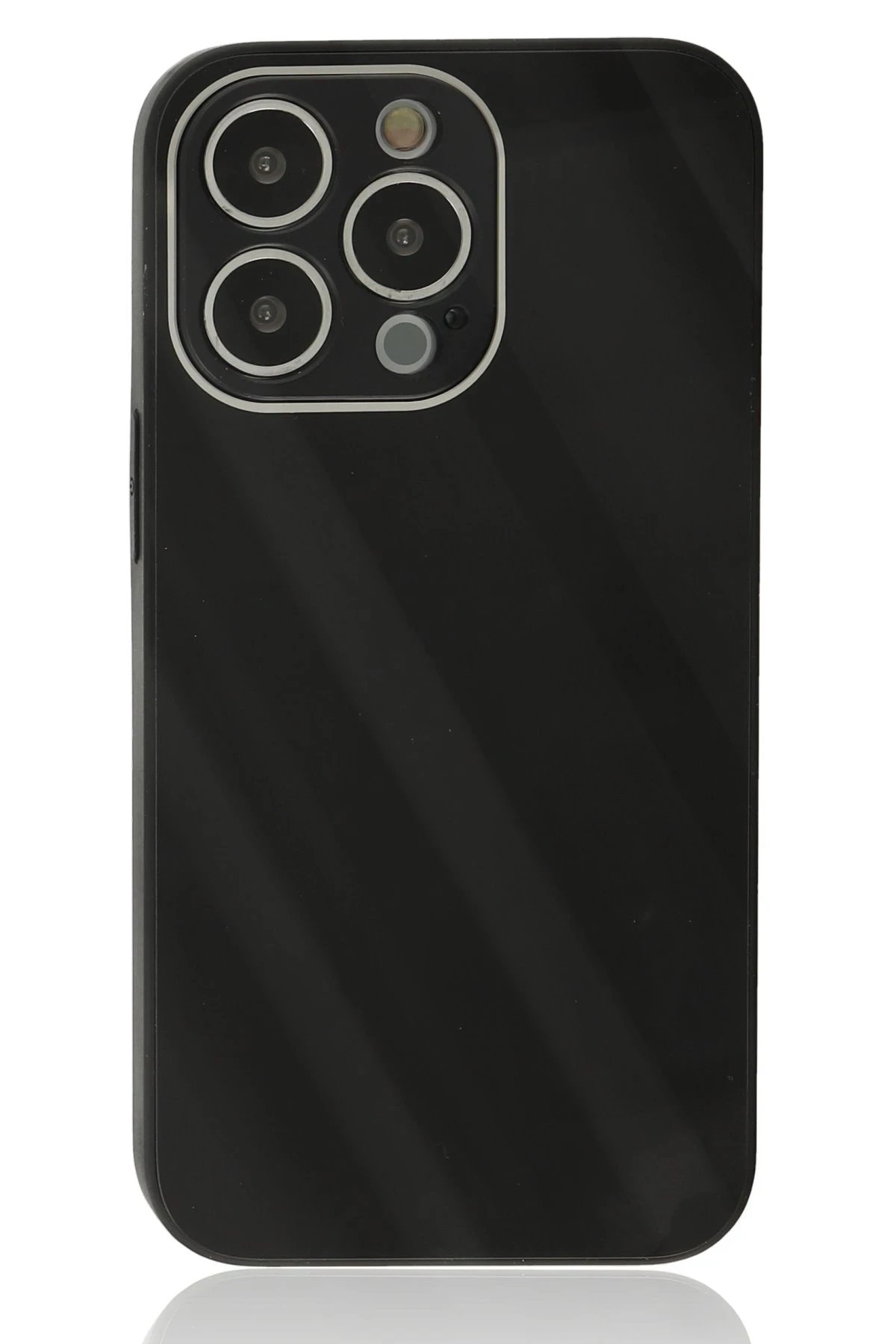 Newface iPhone 13 Pro Kılıf Glass Kapak - Siyah