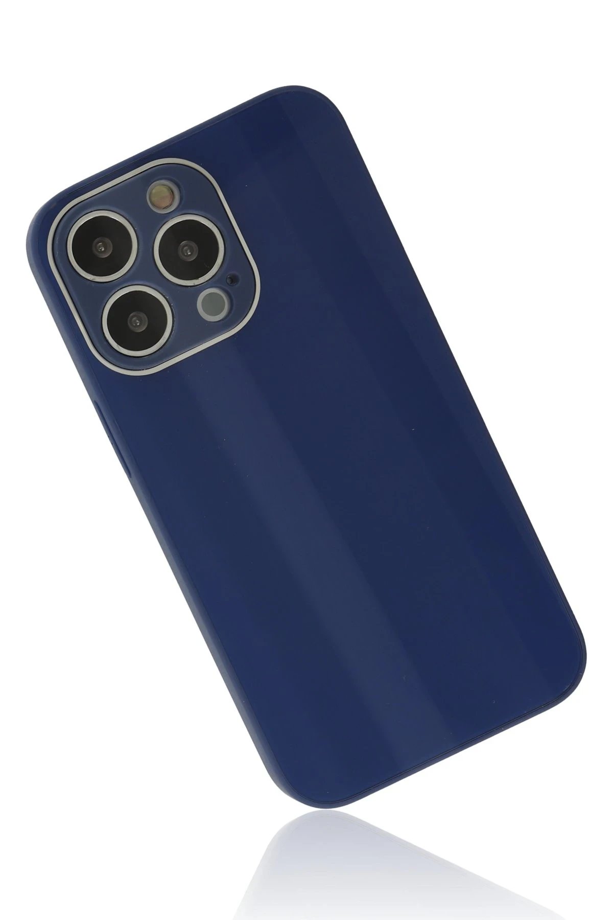 Newface iPhone 13 Pro Kılıf Glass Kapak - Lacivert