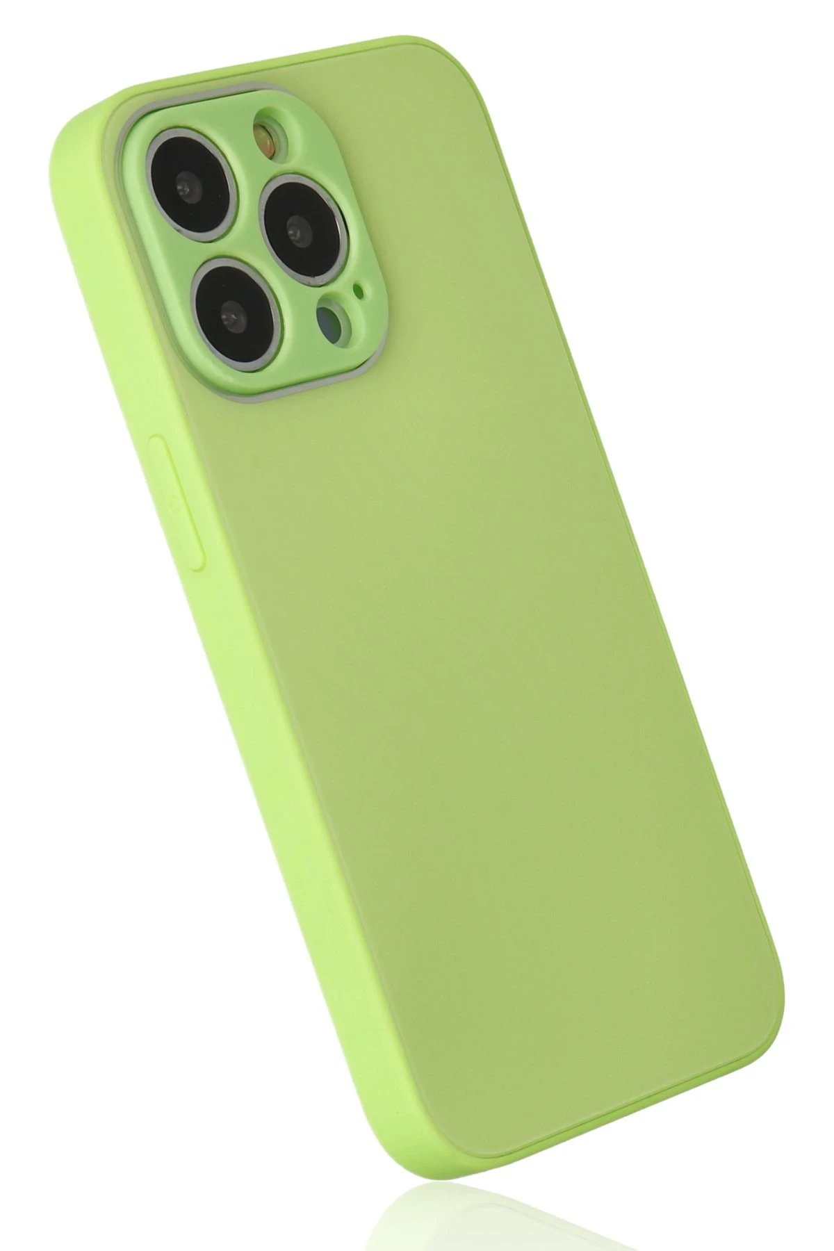 Newface iPhone 13 Pro Kılıf Glass Kapak - Açık Yeşil