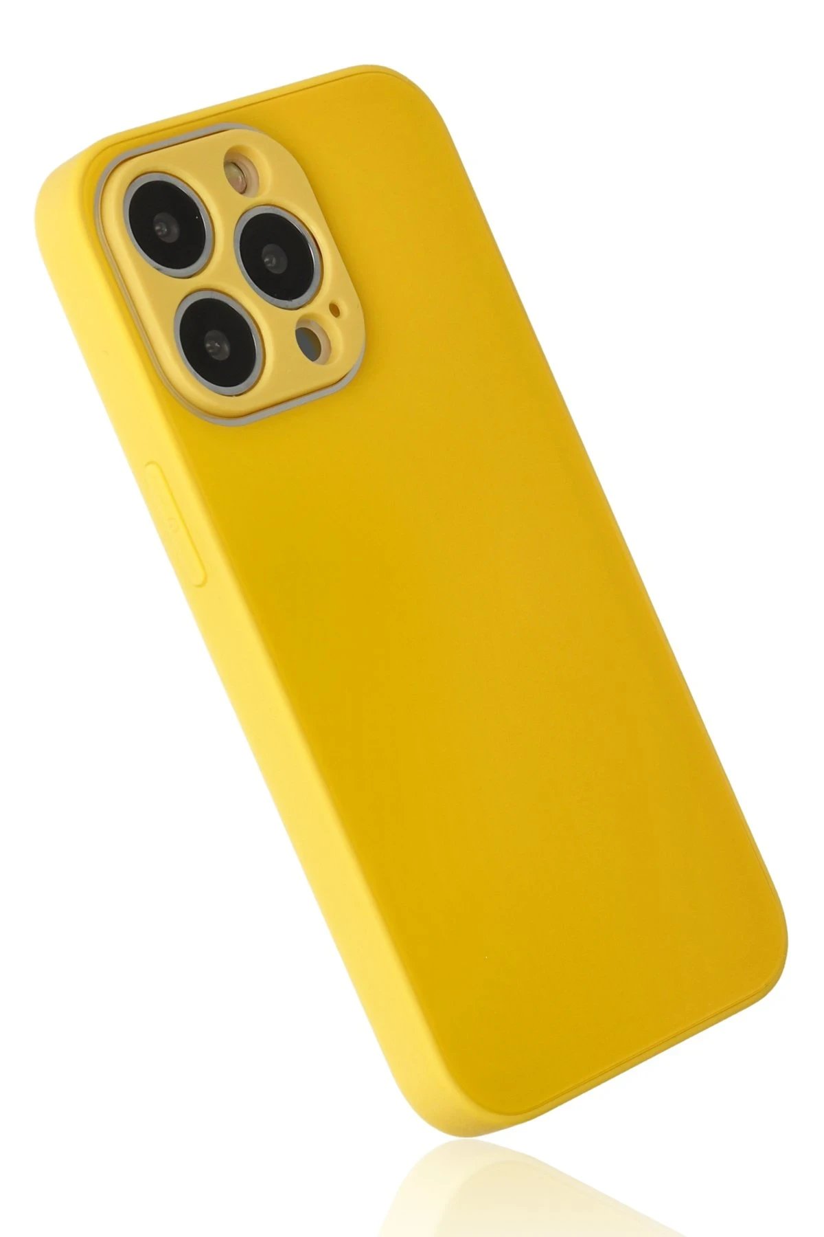 Newface iPhone 13 Pro Kılıf Glass Kapak - Sarı