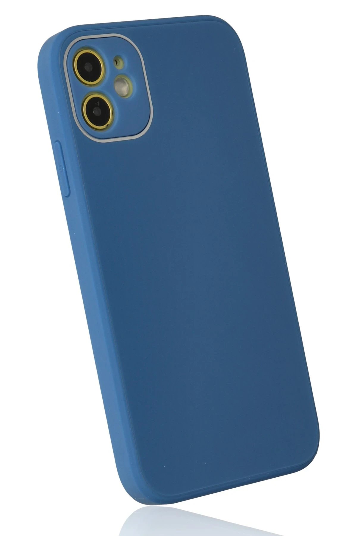 Newface iPhone 12 Kılıf Glass Kapak - Mavi