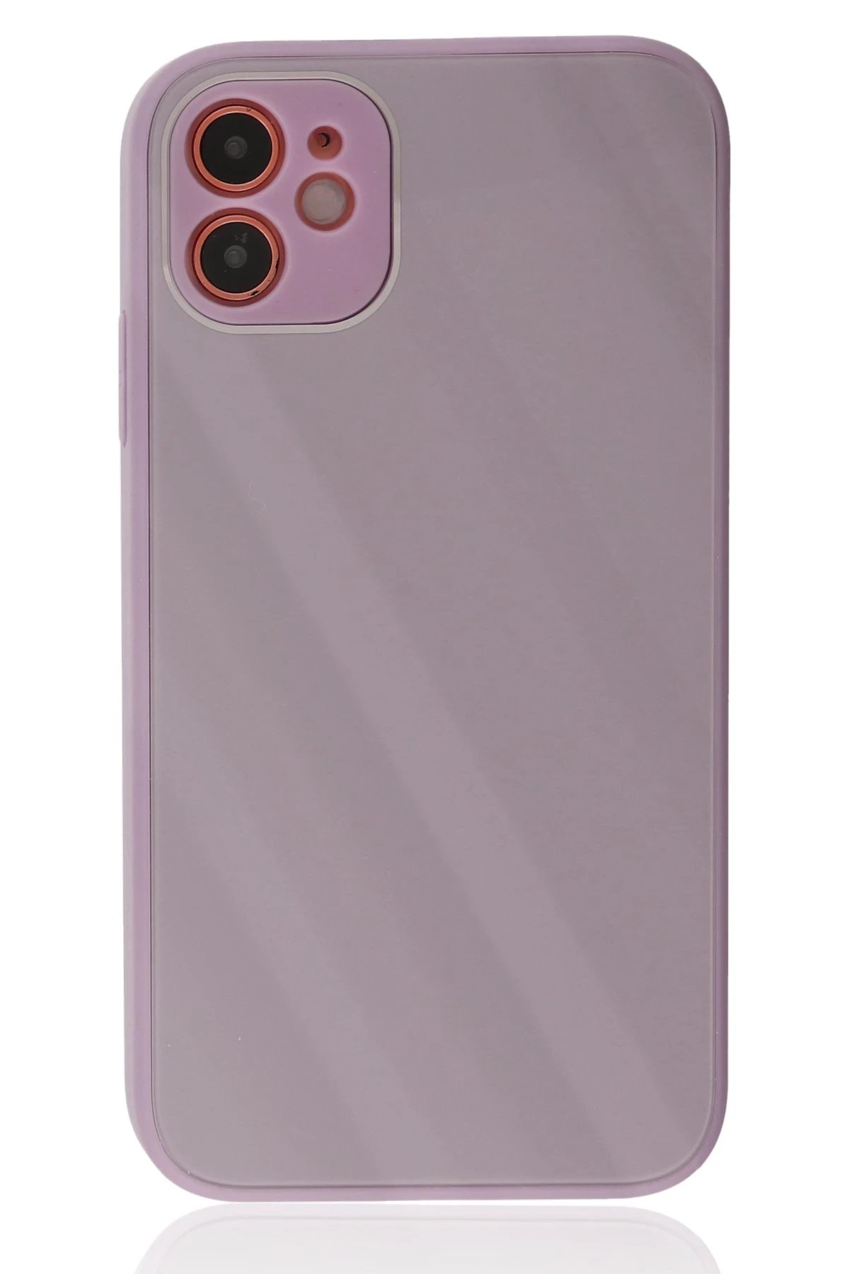 Newface iPhone 12 Kılıf Glass Kapak - Mor