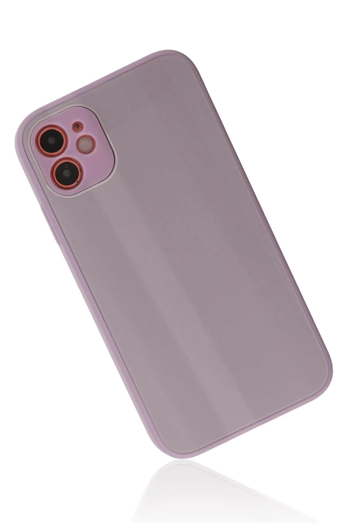 Newface iPhone 12 Kılıf Glass Kapak - Mor