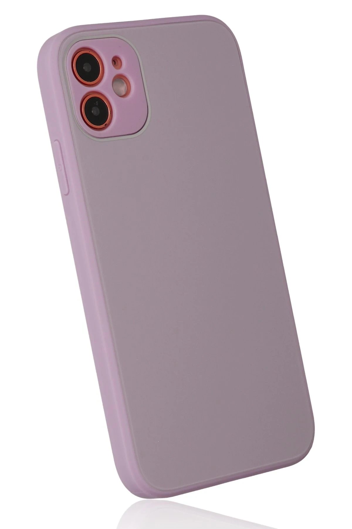 Newface iPhone 12 Kılıf Glass Kapak - Mor