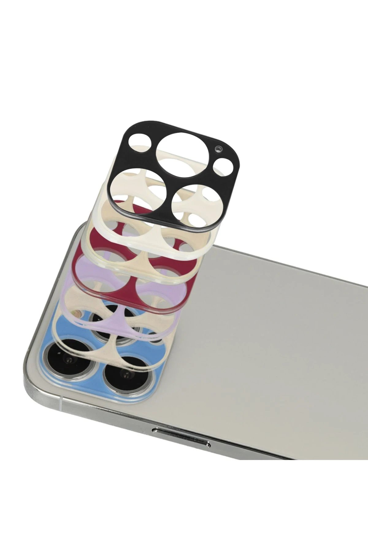 Newface iPhone 13 Pro Max Rainbow Kamera Lens Koruma Cam - Rose Gold