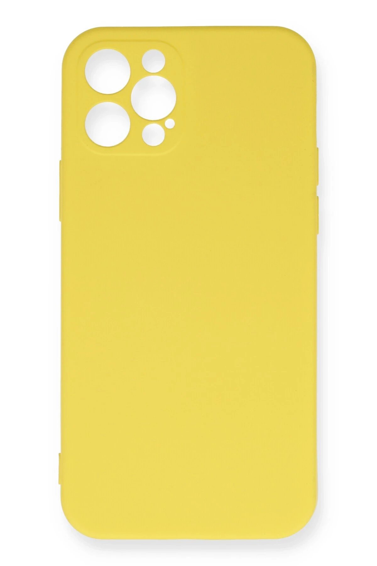 Newface iPhone 12 Pro Max Kılıf Nano içi Kadife Silikon - Sarı