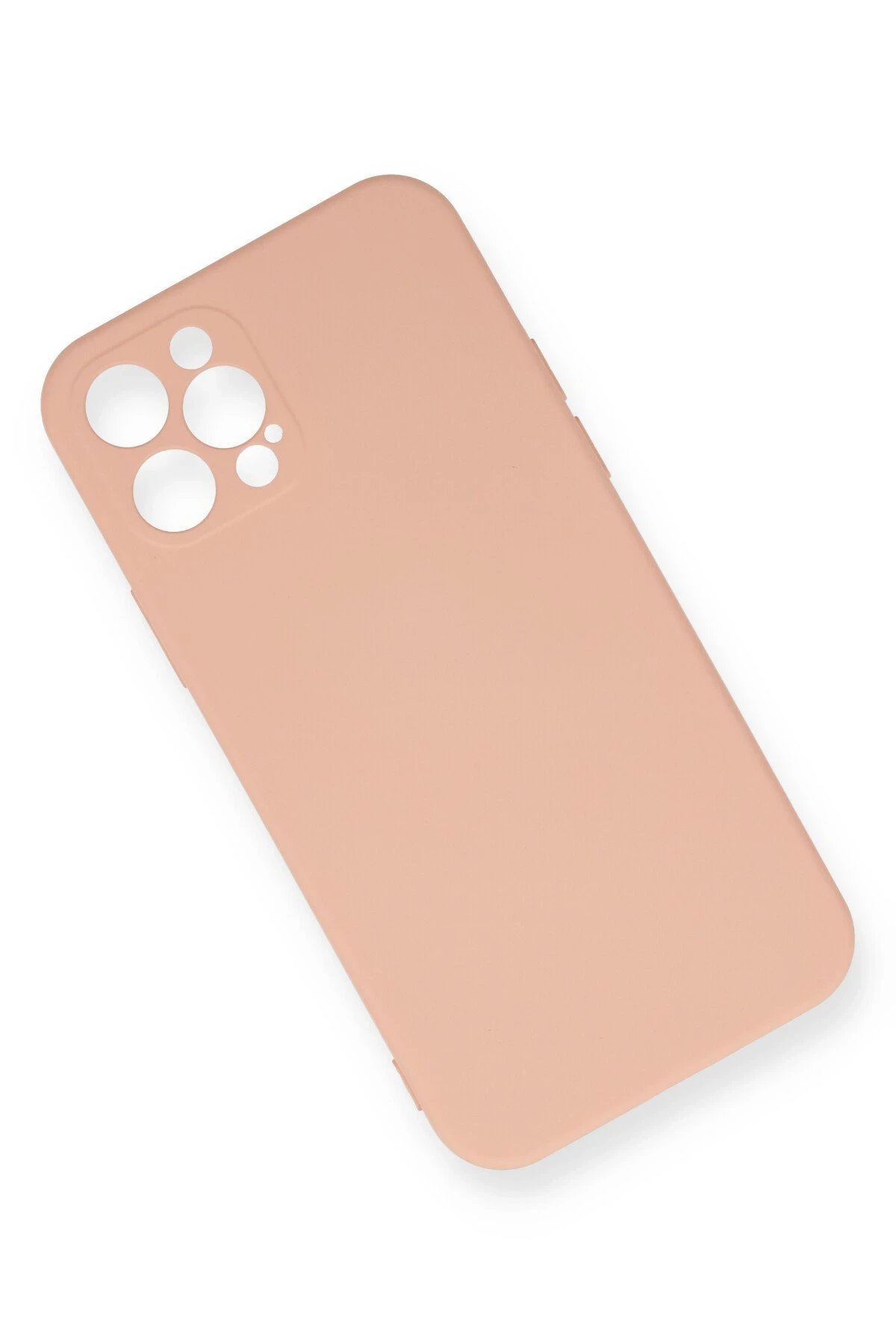 Newface iPhone 12 Pro Max Kılıf Nano içi Kadife Silikon - Pudra