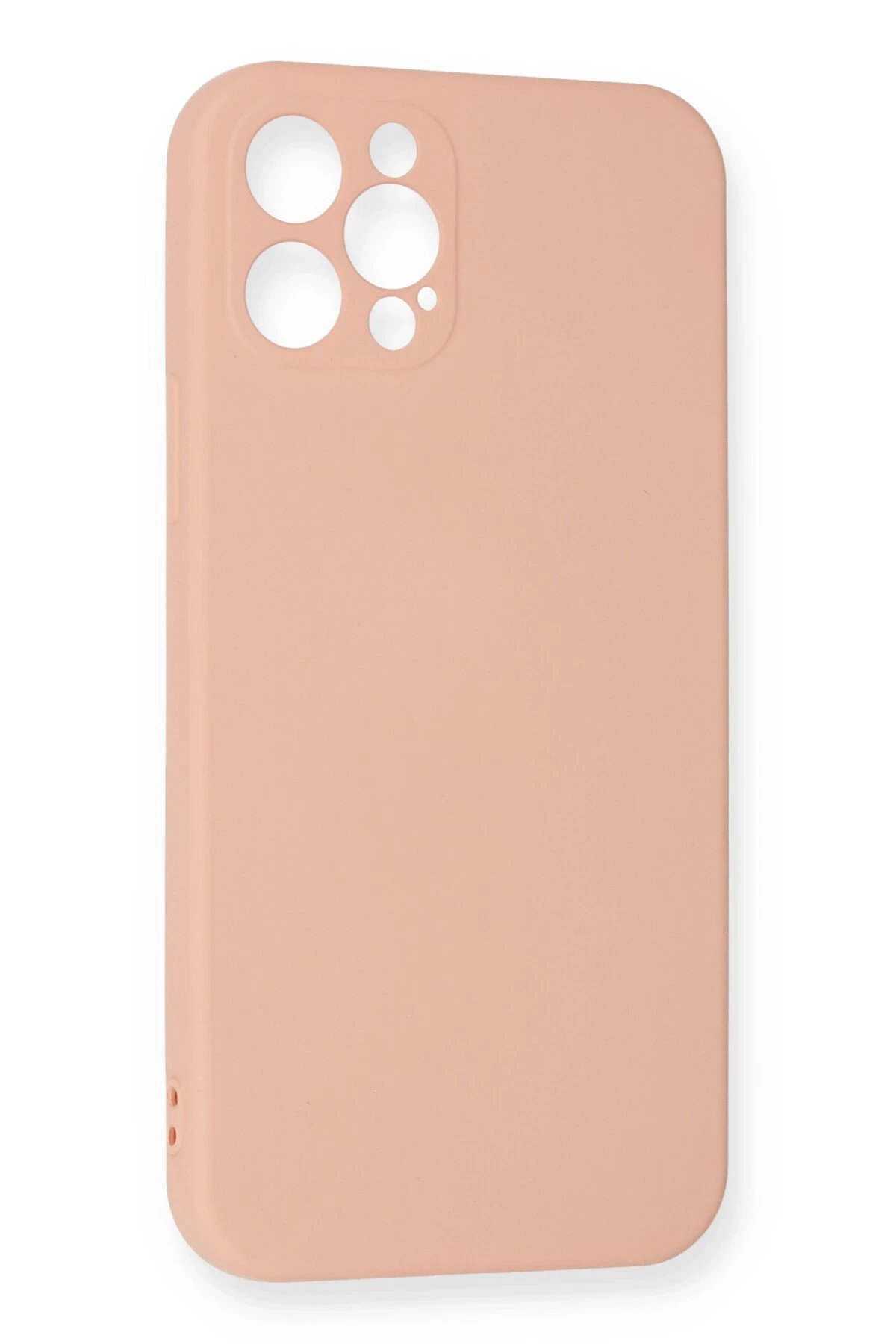 Newface iPhone 12 Pro Max Kılıf Nano içi Kadife Silikon - Pudra