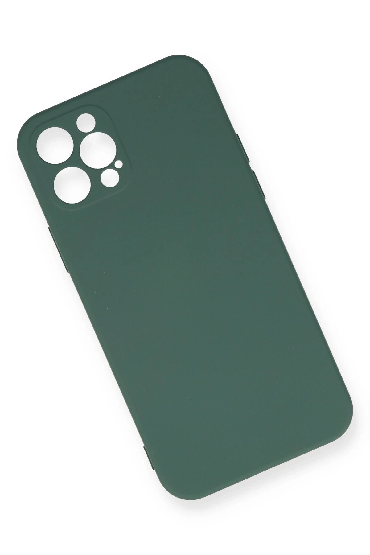 Newface iPhone 12 Pro Max Kılıf Nano içi Kadife Silikon - Koyu Yeşil