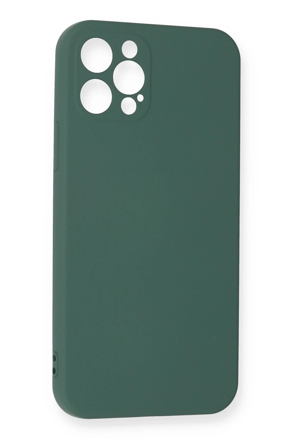 Newface iPhone 12 Pro Max Kılıf Nano içi Kadife Silikon - Koyu Yeşil