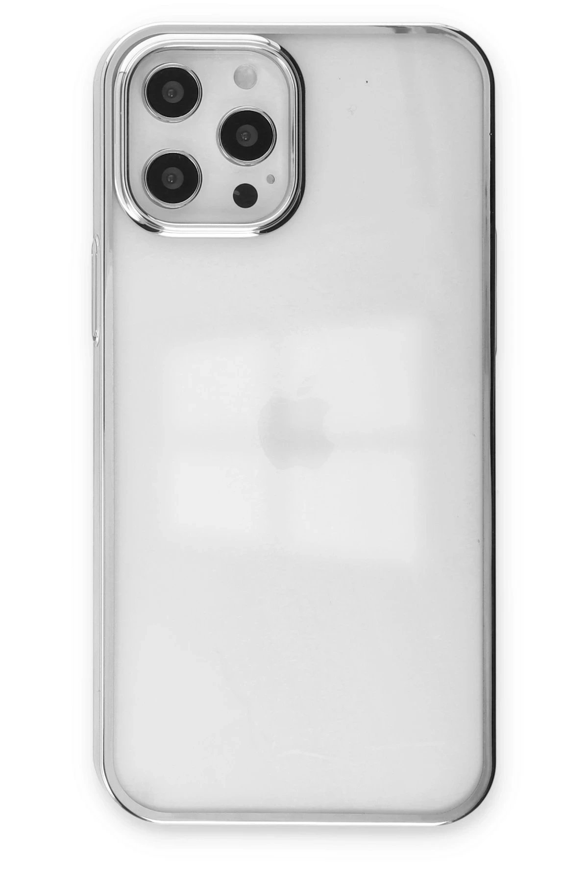 Newface iPhone 12 Pro Max Kılıf Element Silikon - Gümüş