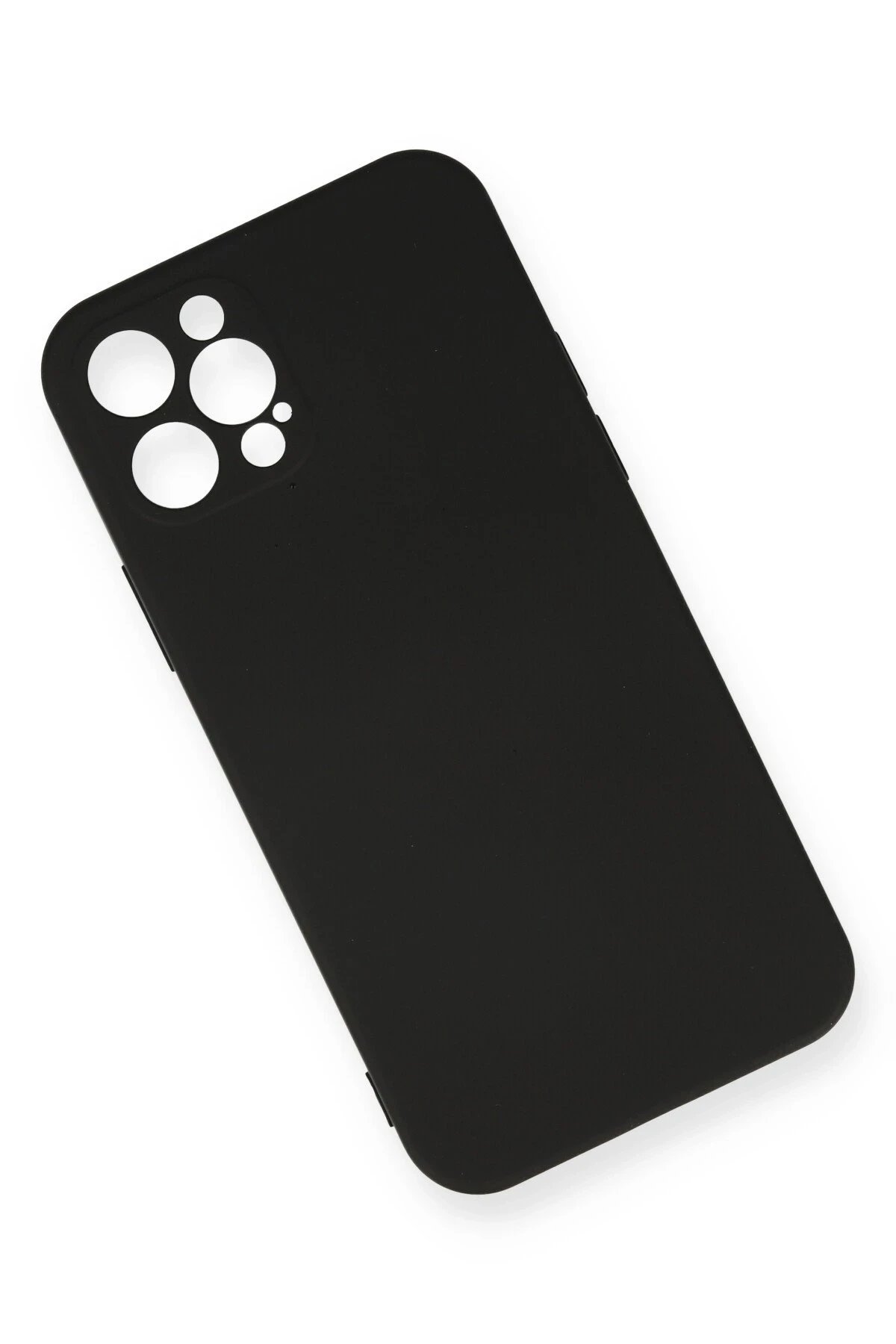 Newface iPhone 12 Pro Max Kılıf Nano içi Kadife Silikon - Siyah