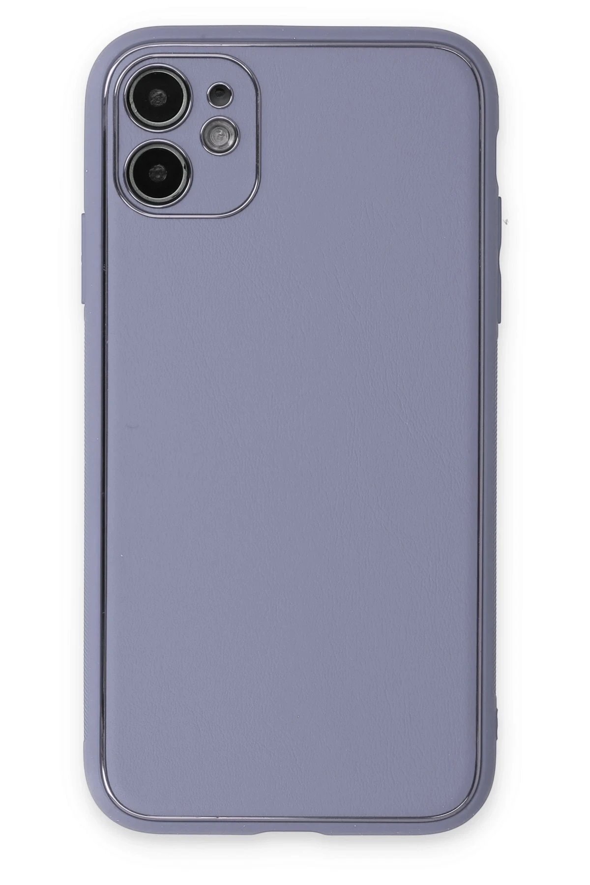 Newface iPhone 12 Kılıf Coco Deri Silikon Kapak - Açık Lila