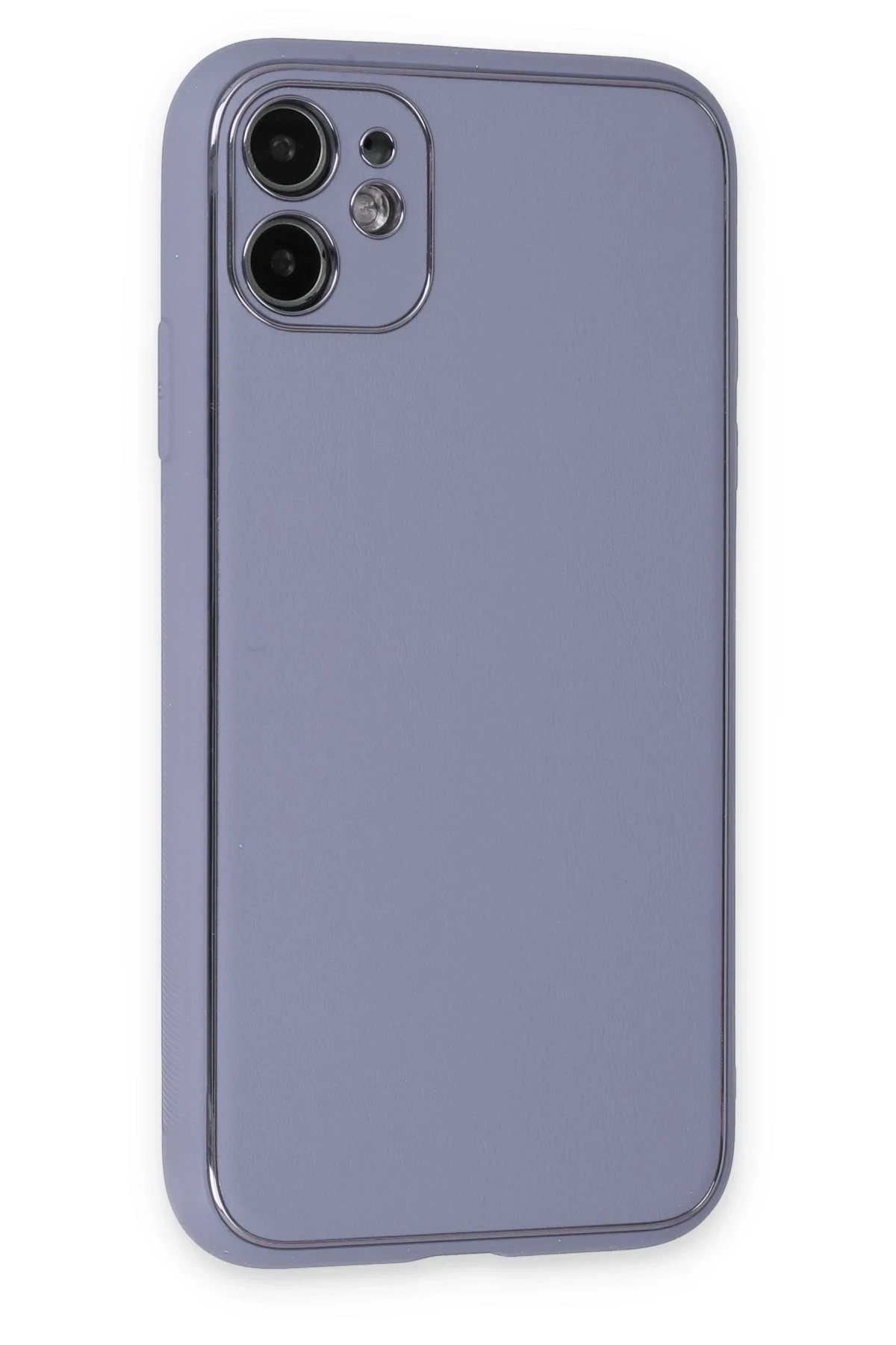 Newface iPhone 12 Kılıf Coco Deri Silikon Kapak - Açık Lila