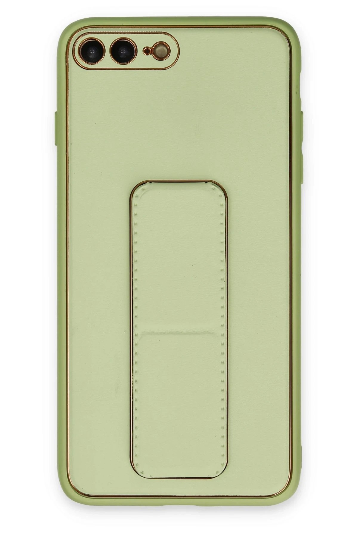 Newface iPhone 7 Plus Kılıf Coco Deri Standlı Kapak - Su Yeşili