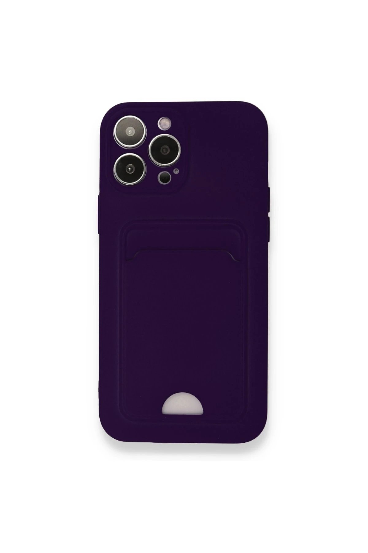 Newface iPhone 13 Pro Kılıf Kelvin Kartvizitli Silikon - Derin Mor