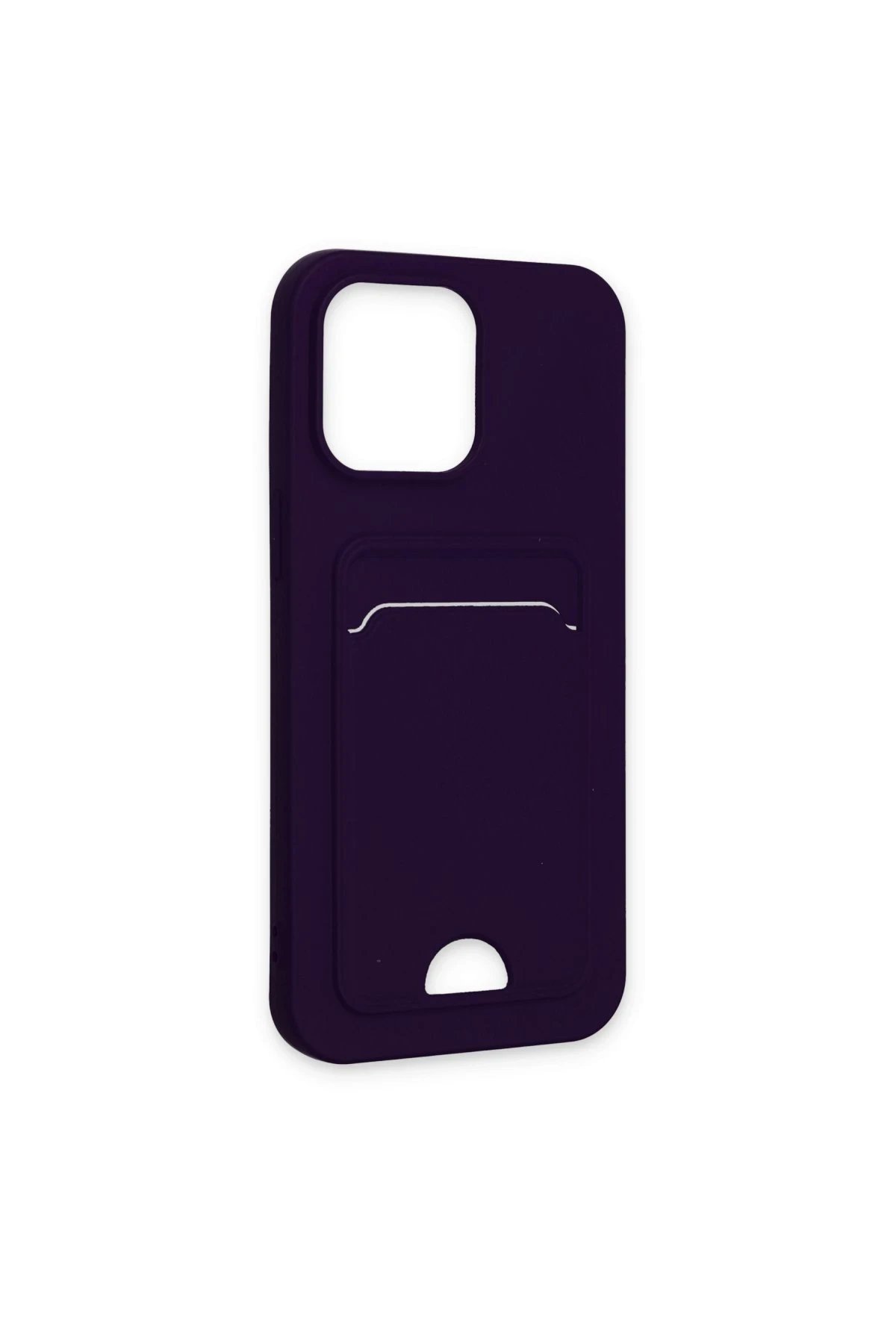 Newface iPhone 14 Pro Kılıf Kelvin Kartvizitli Silikon - Derin Mor