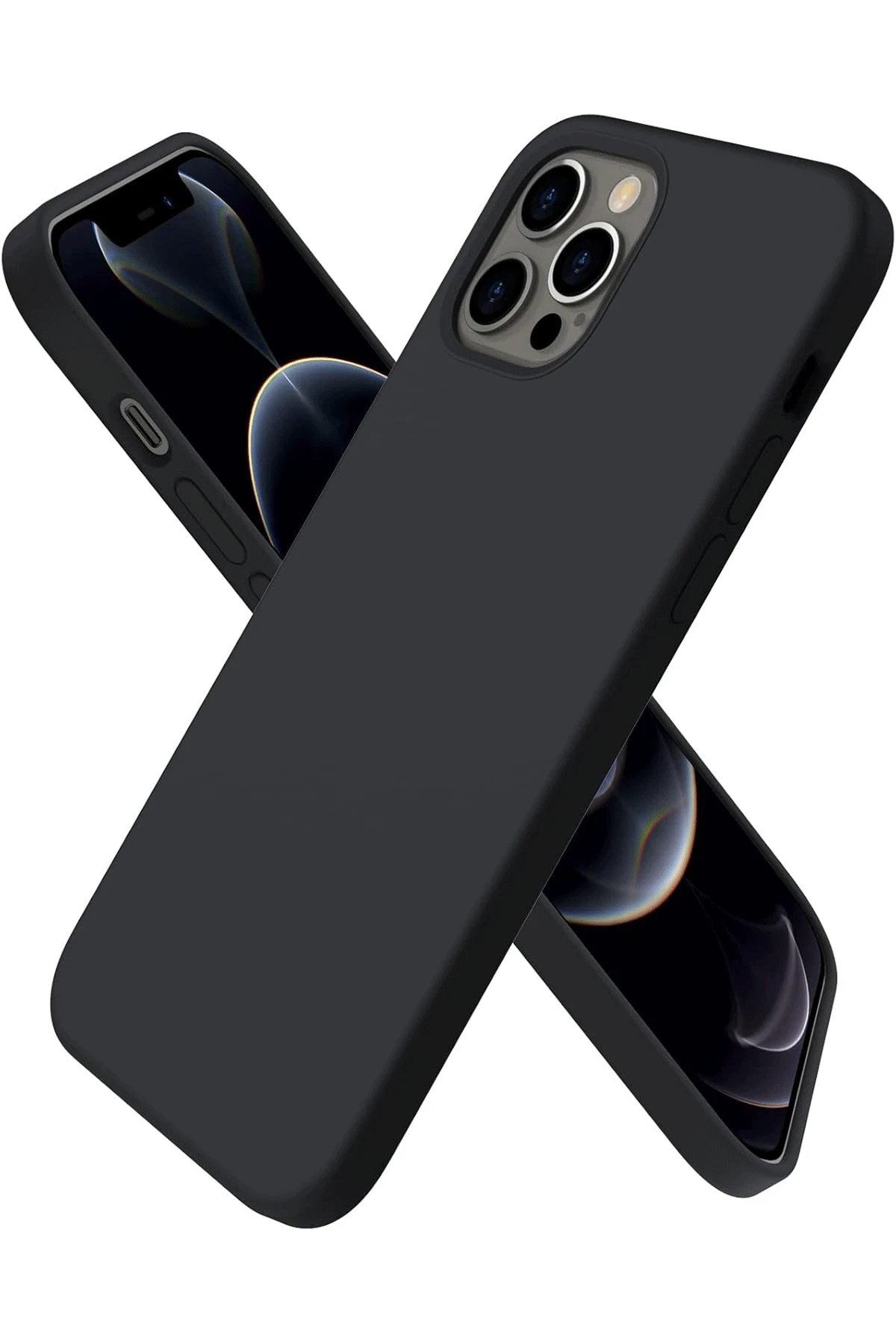 Newface iPhone 12 Pro Max Kılıf First Silikon - Siyah