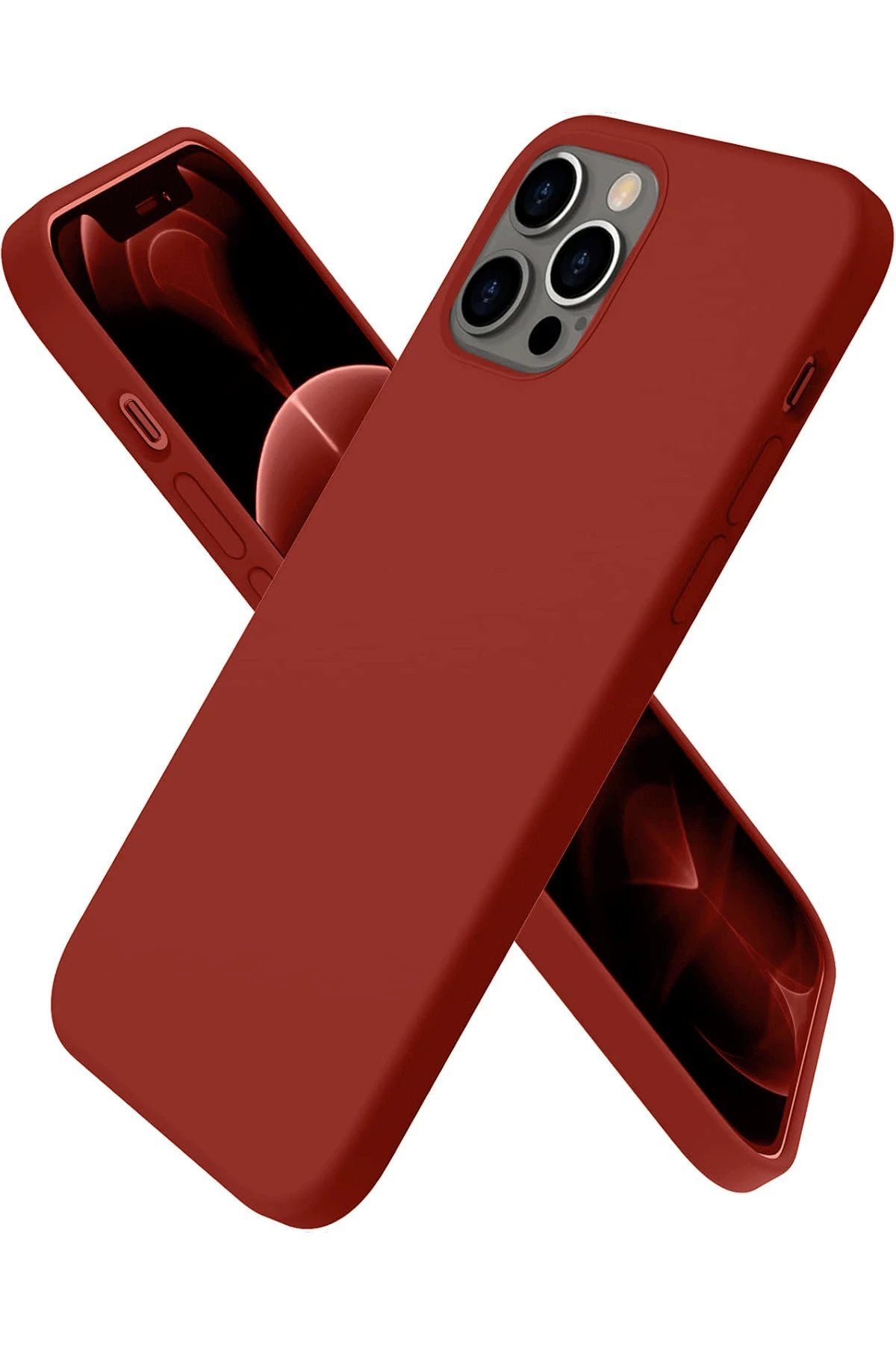 Newface iPhone 12 Pro Max Kılıf First Silikon - Bordo